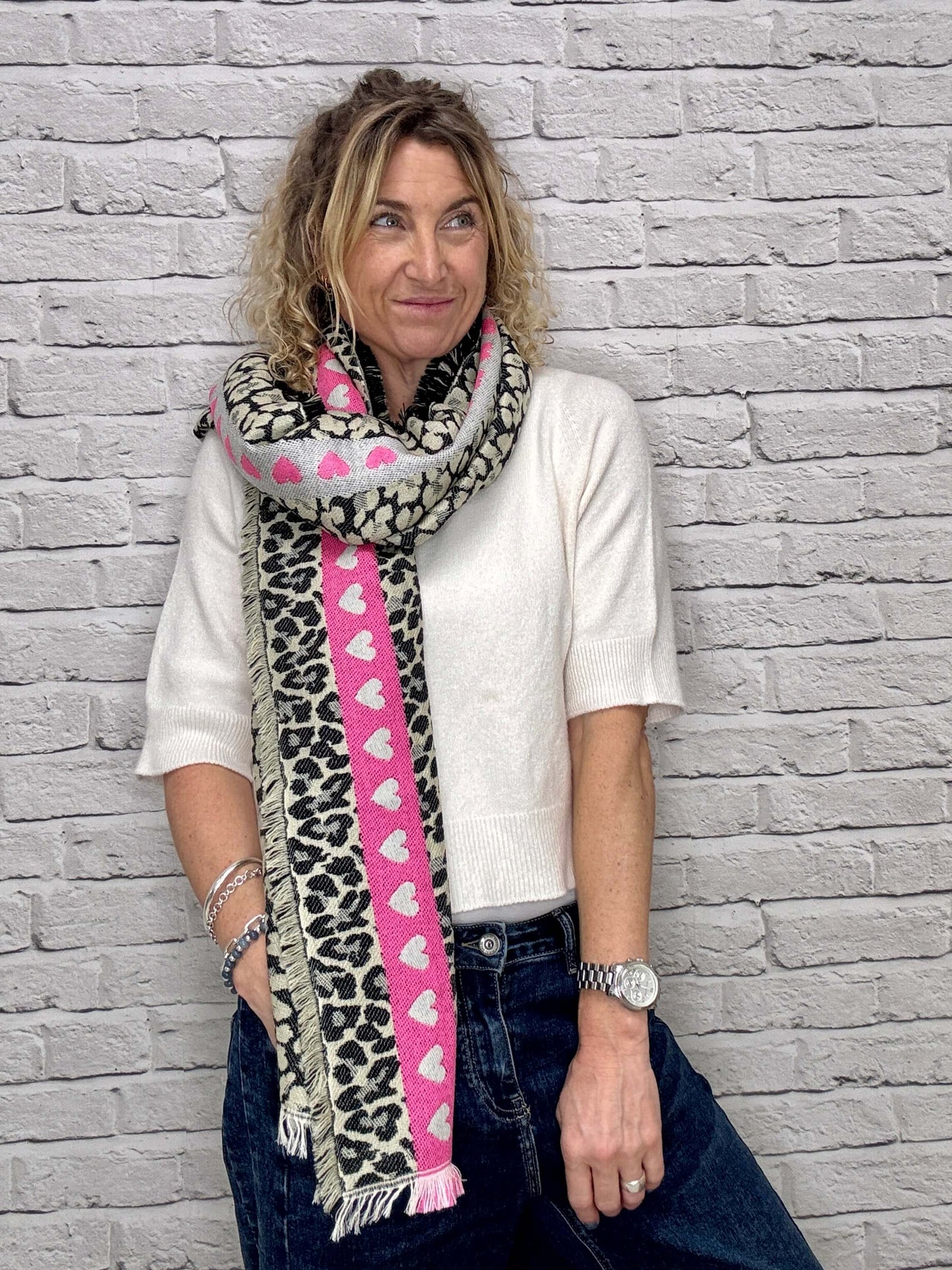 Cheetah Hearts Scarf