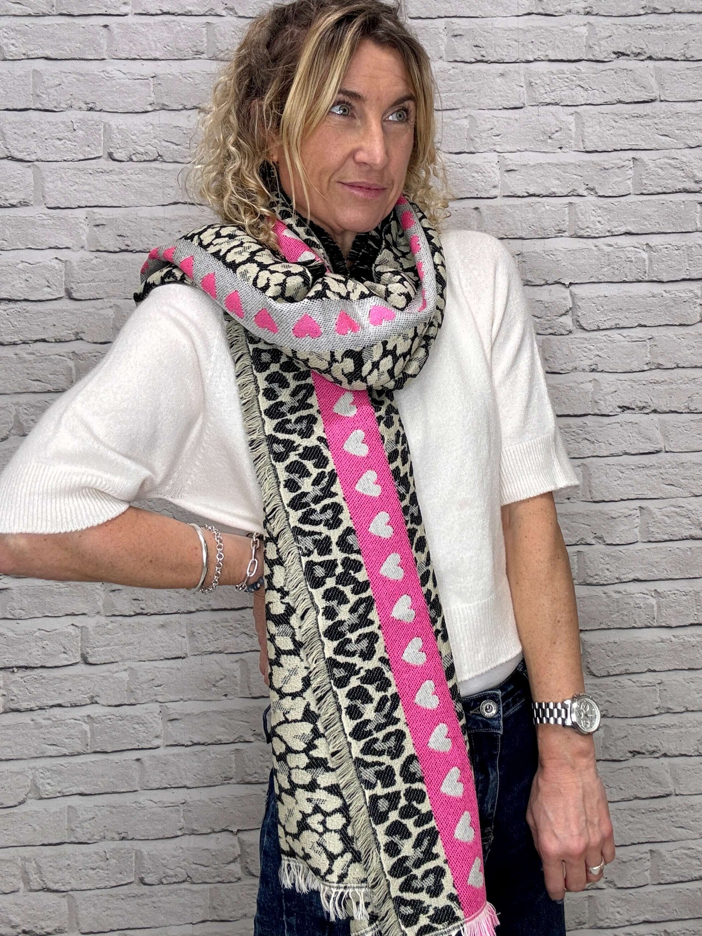 Cheetah Hearts Scarf