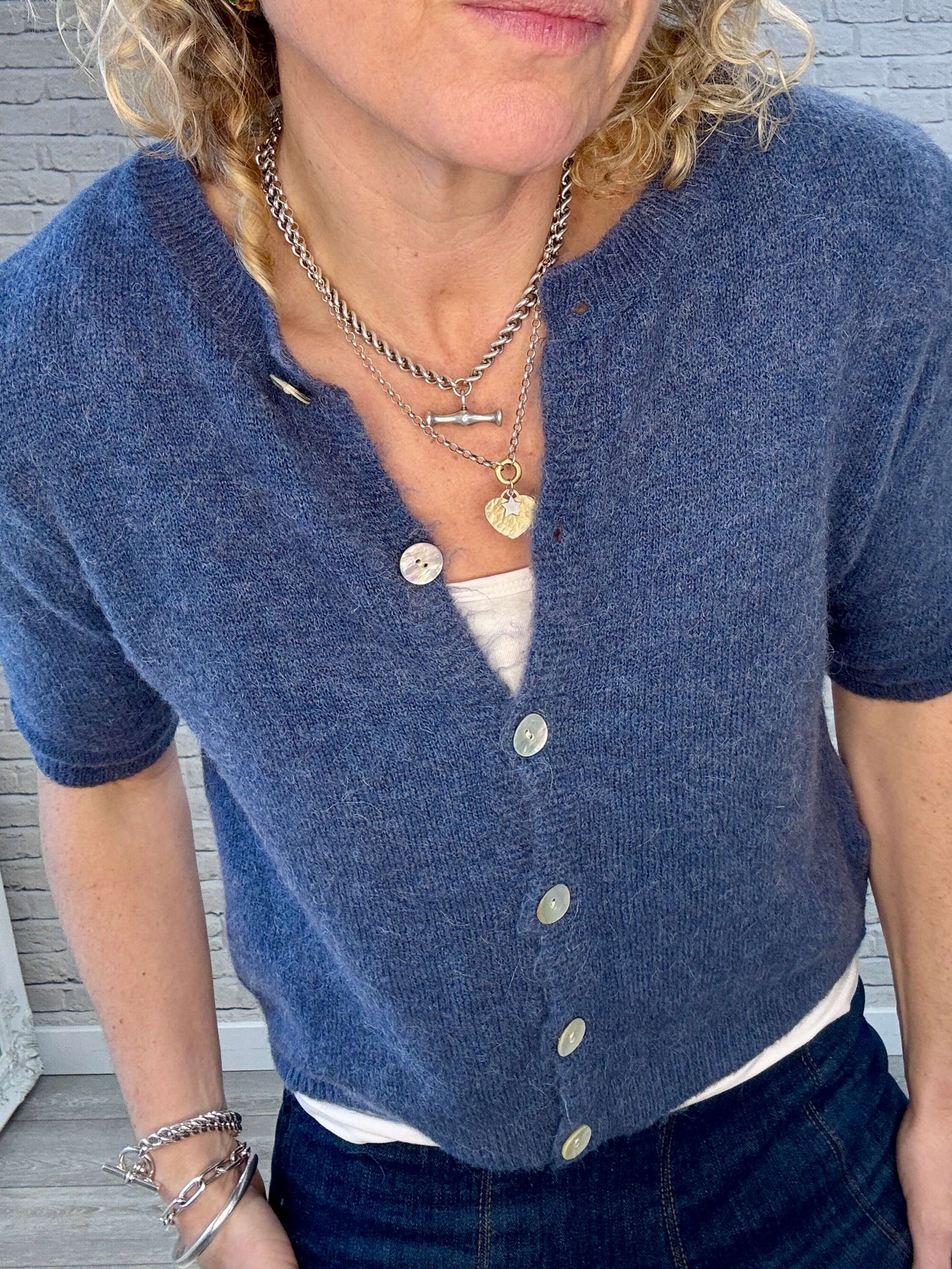 Sarah Cardigan | Denim Blue