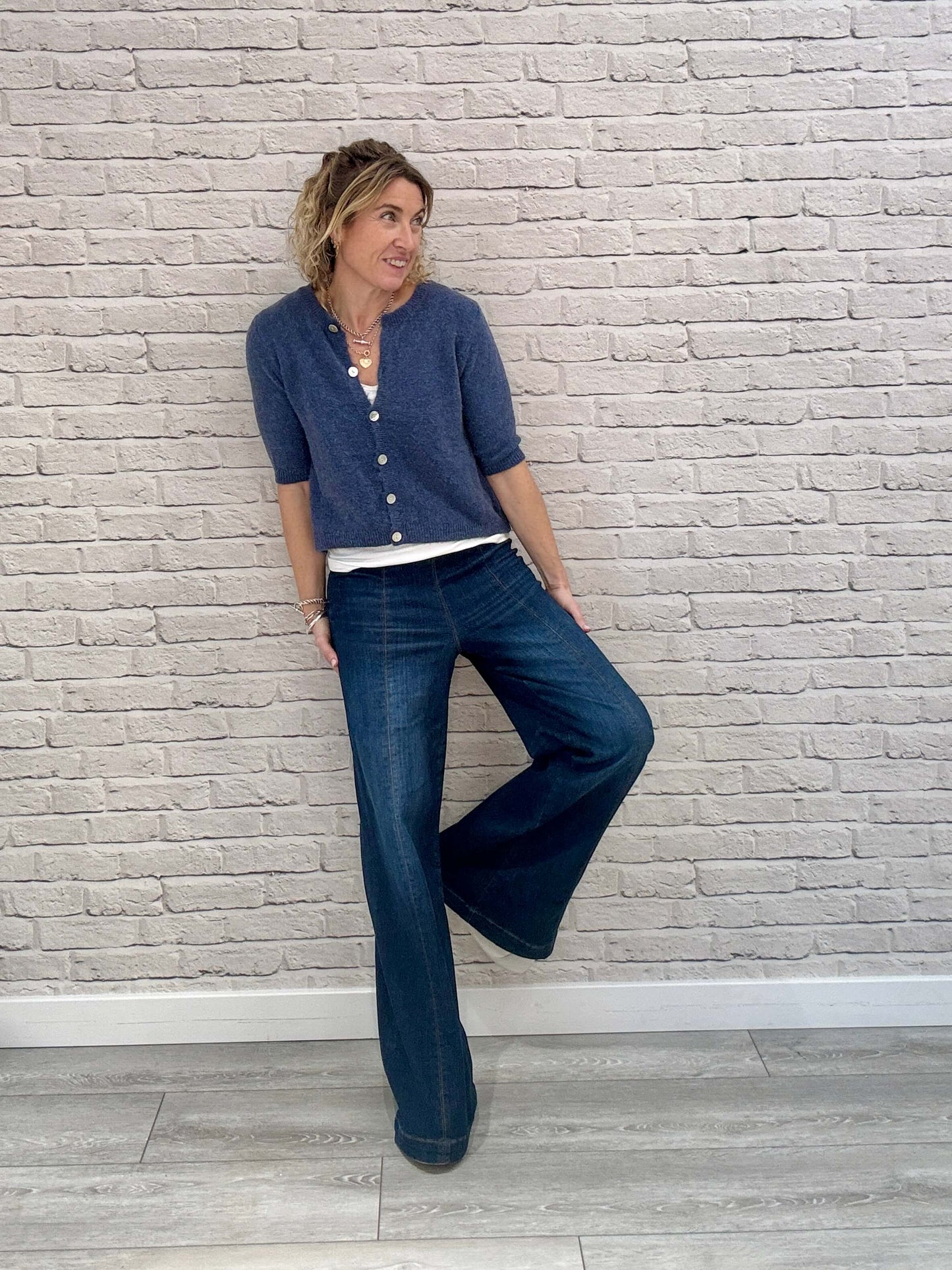 Sarah Cardigan | Denim Blue