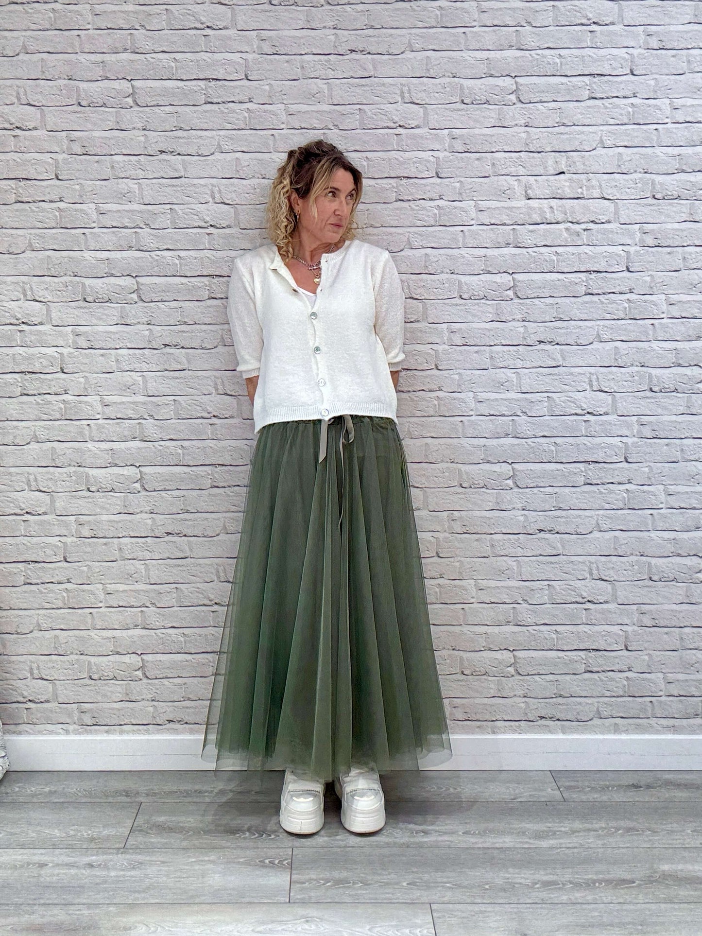 Daisy Tulle Skirt | Khaki