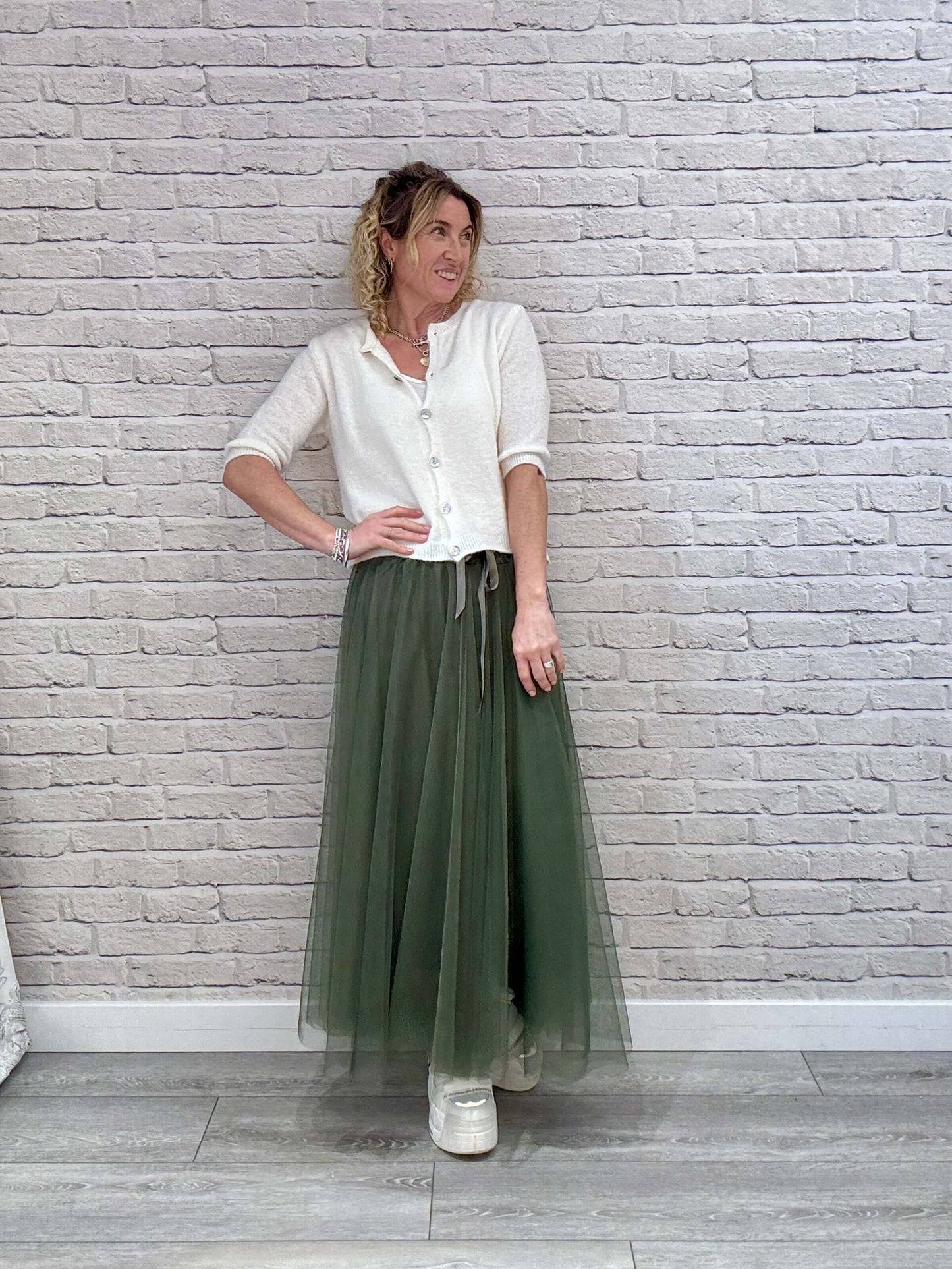 Daisy Tulle Skirt | Khaki