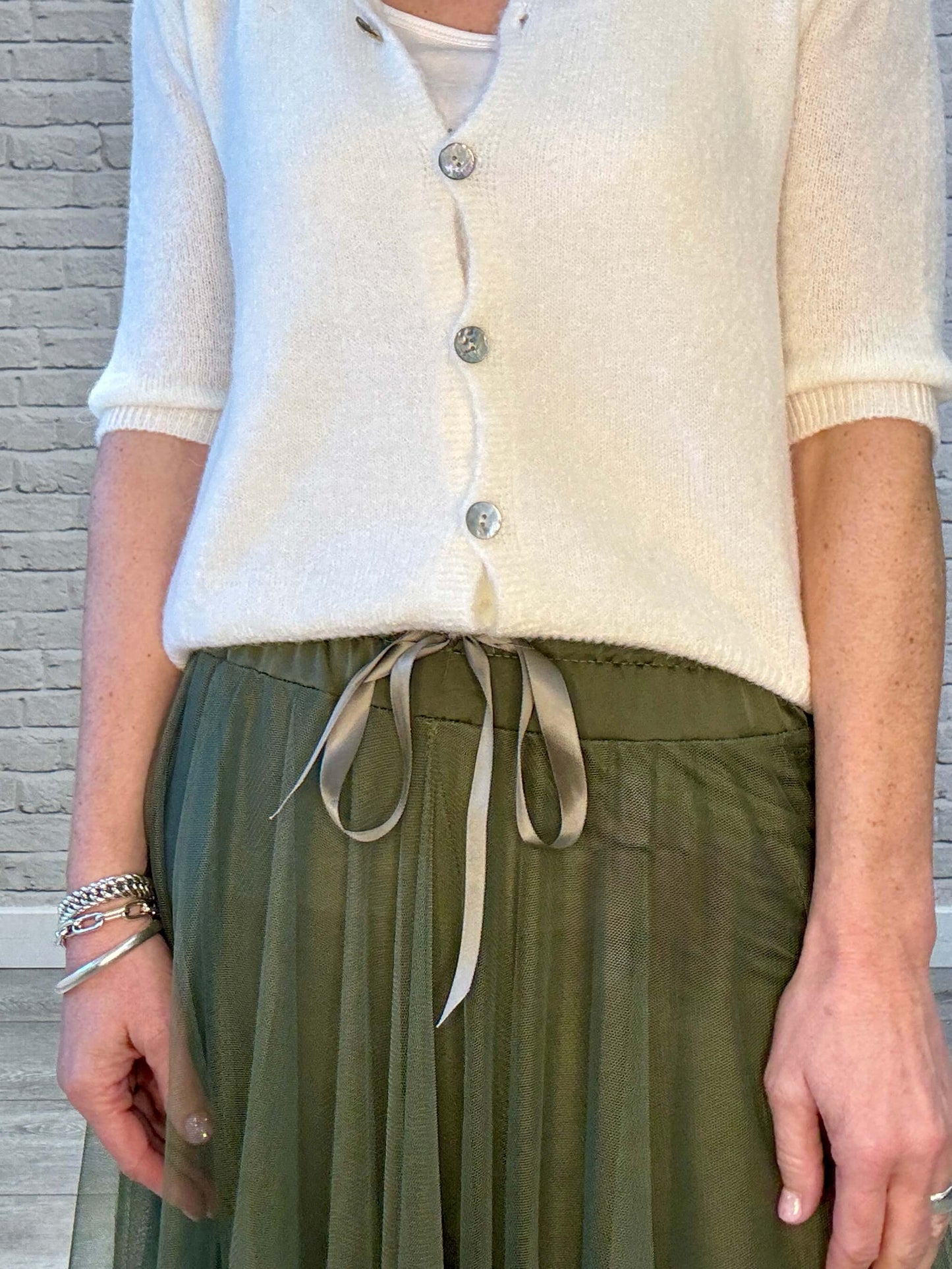 Daisy Tulle Skirt | Khaki