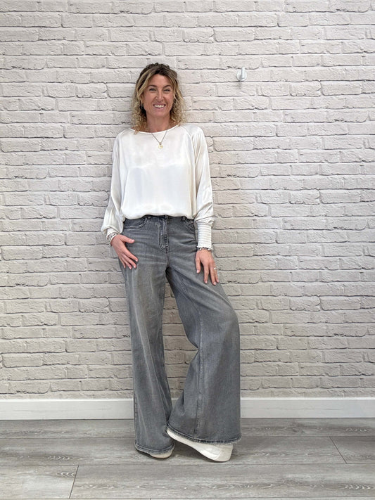 Sophia Satin Top | Champagne