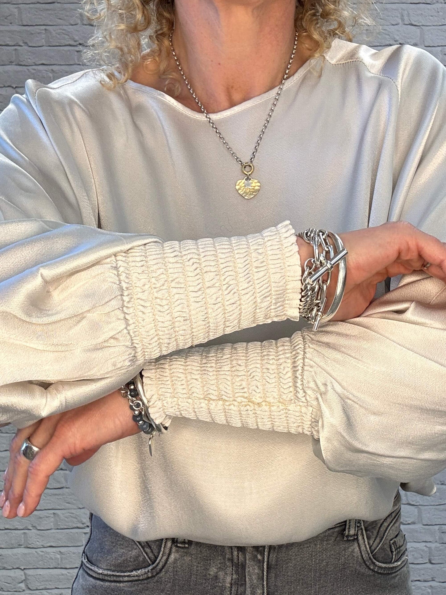 Sophia Satin Top | Champagne