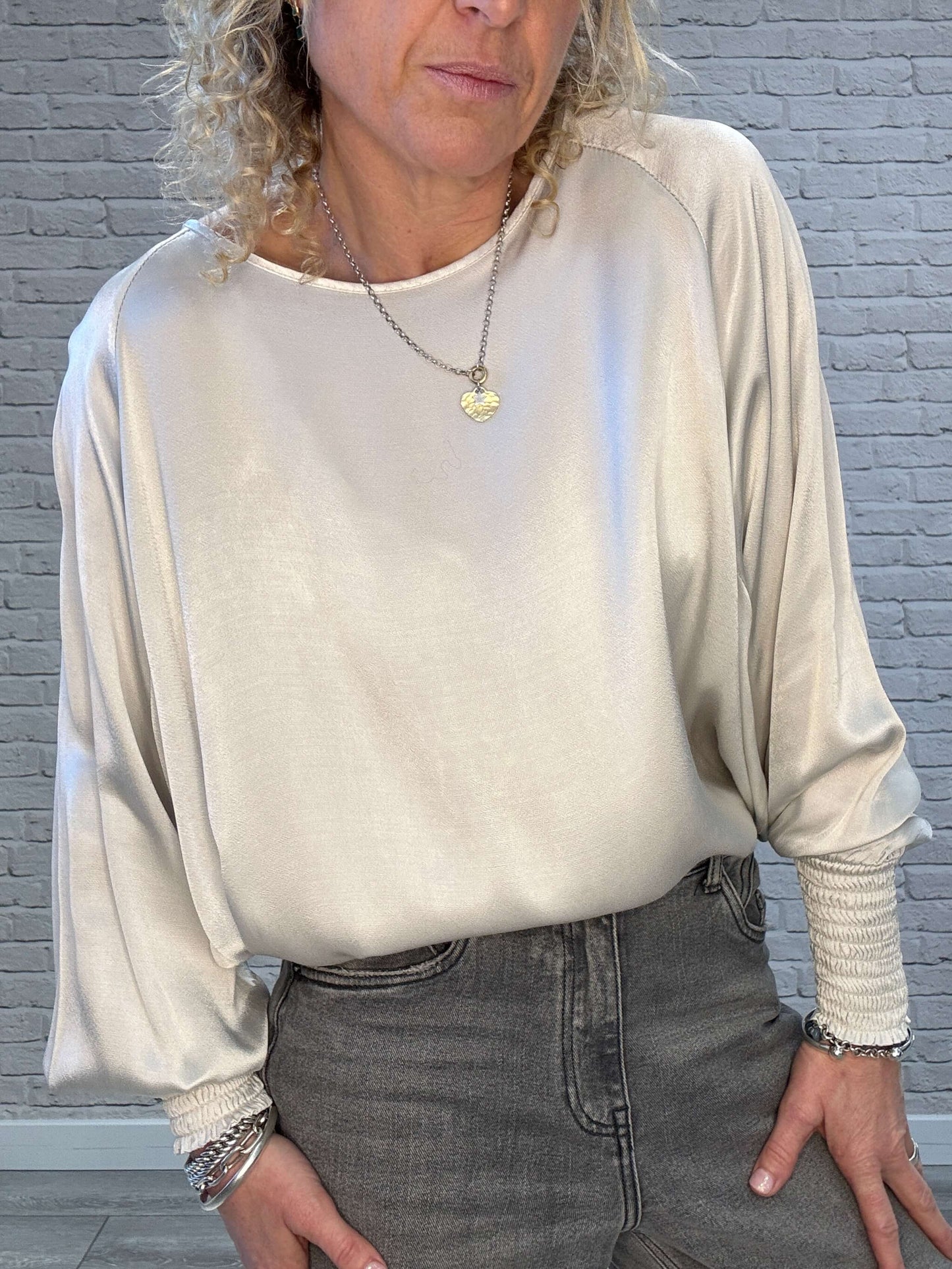 Sophia Satin Top | Champagne