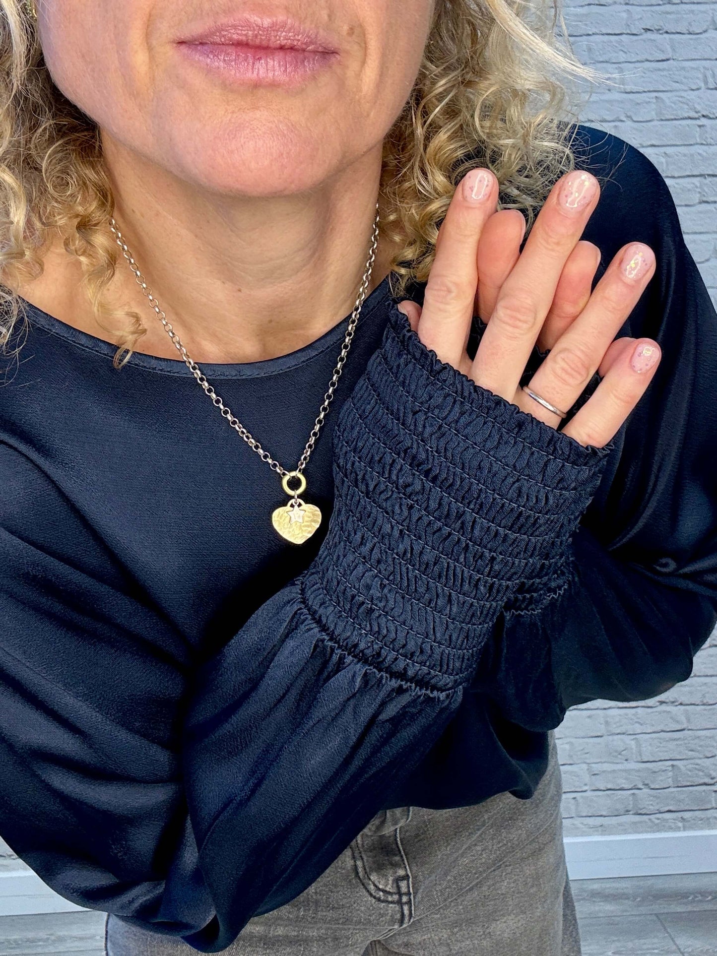 Sophia Satin Top | Navy