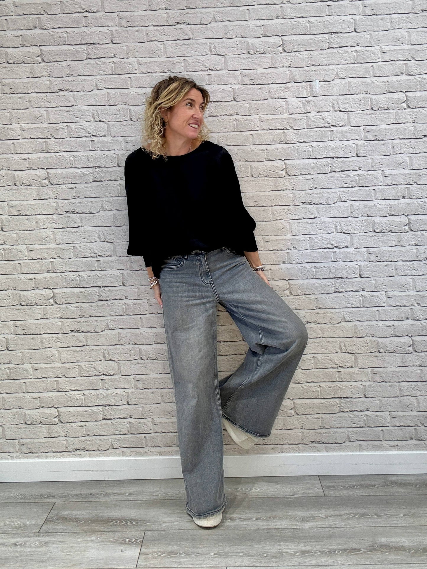 Sophia Satin Top | Black