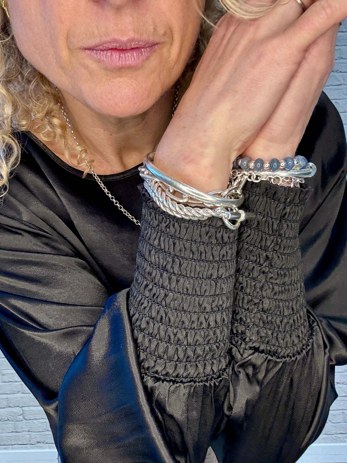 Sophia Satin Top | Black