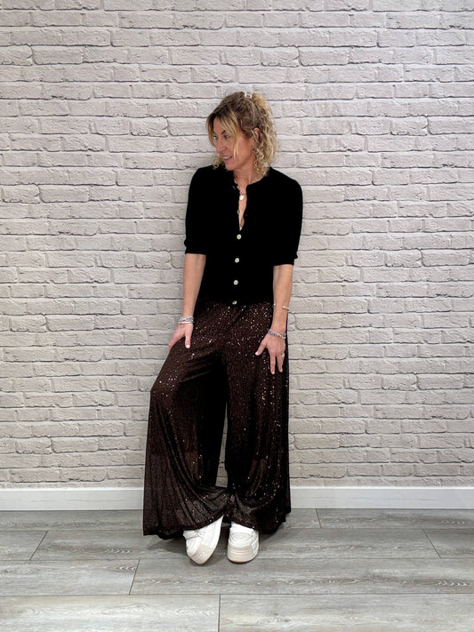 Stella Sequin Trousers | Chocolate