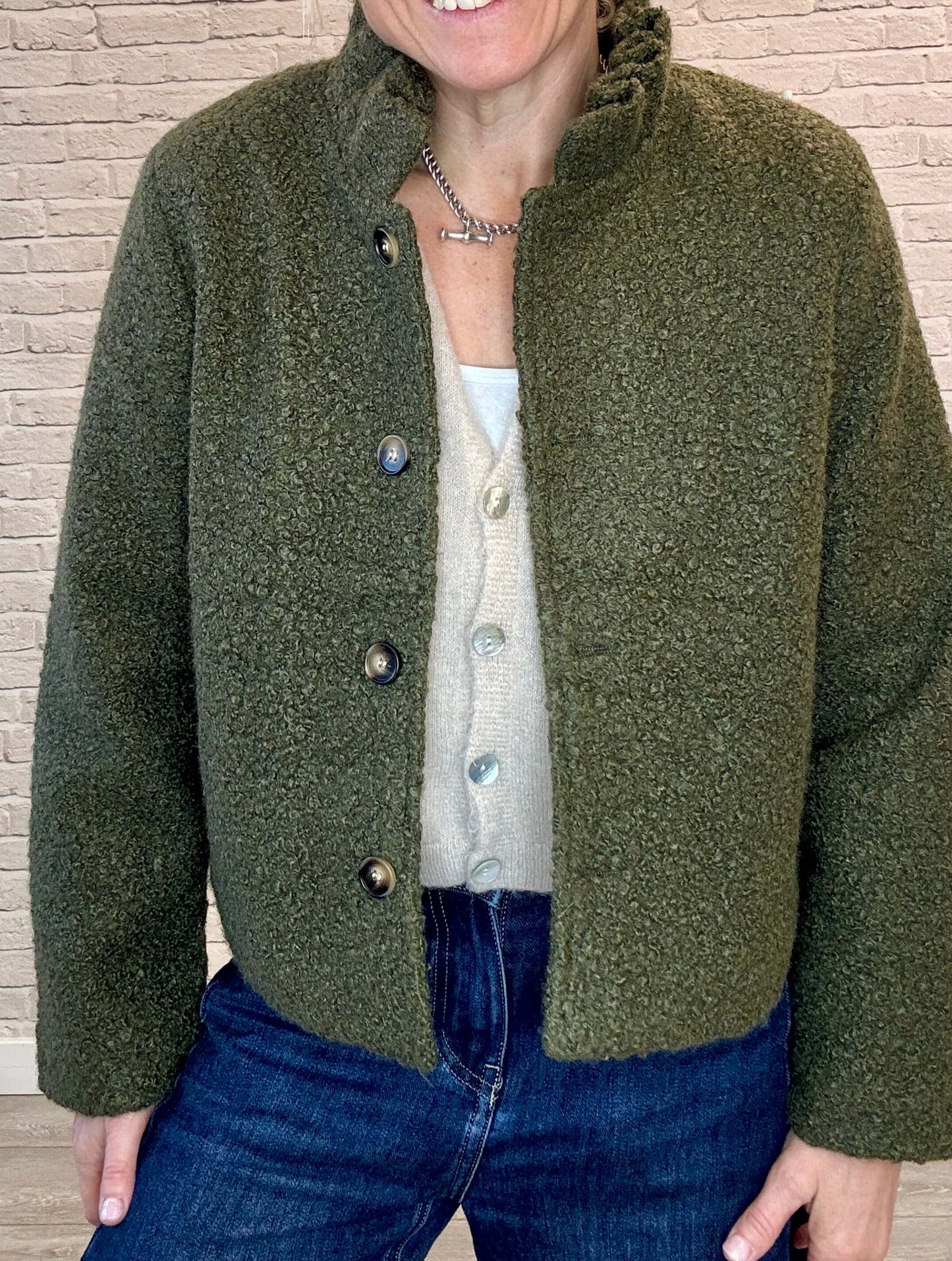 Boucle Jacket | Khaki