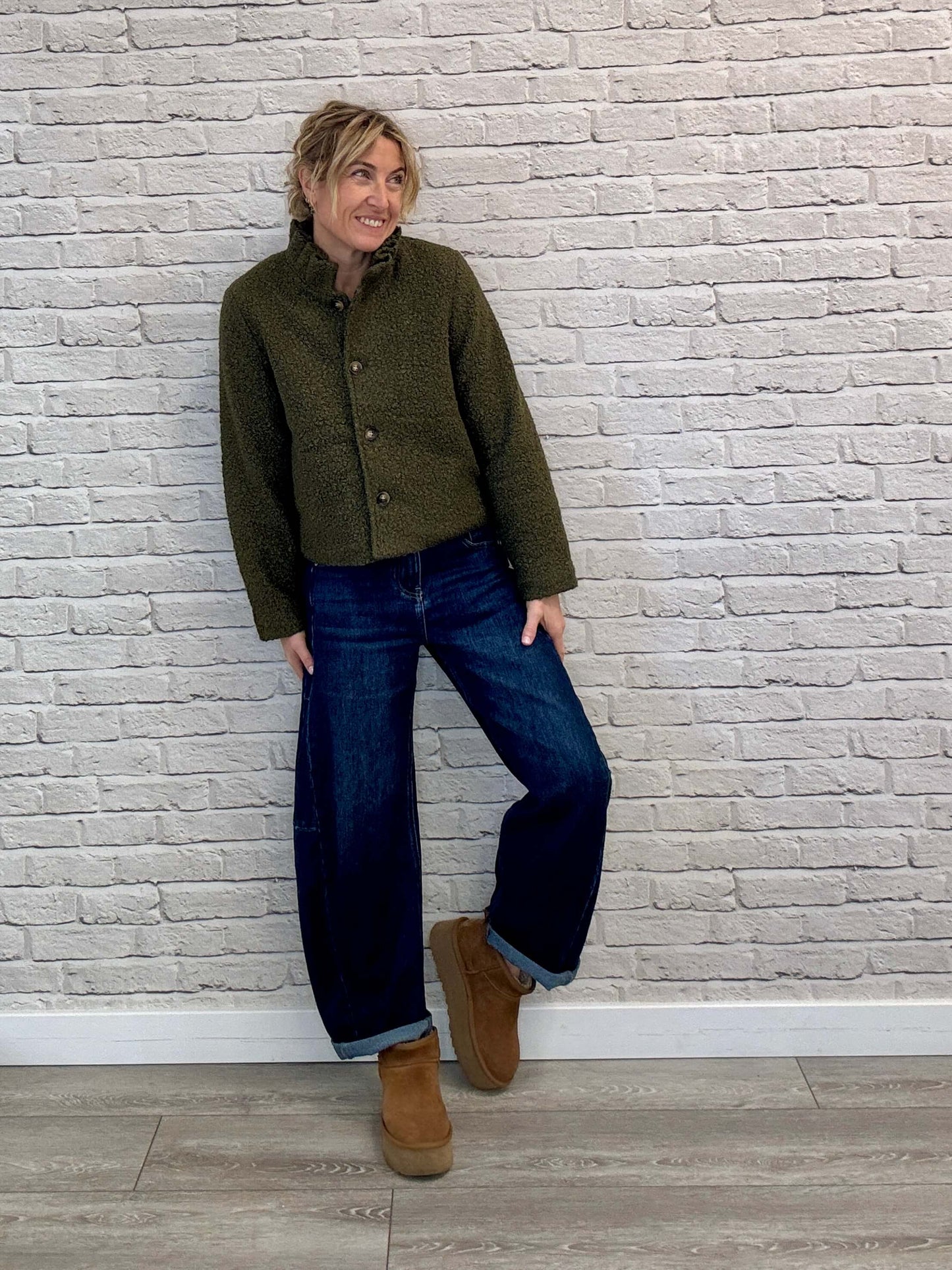 Boucle Jacket | Khaki