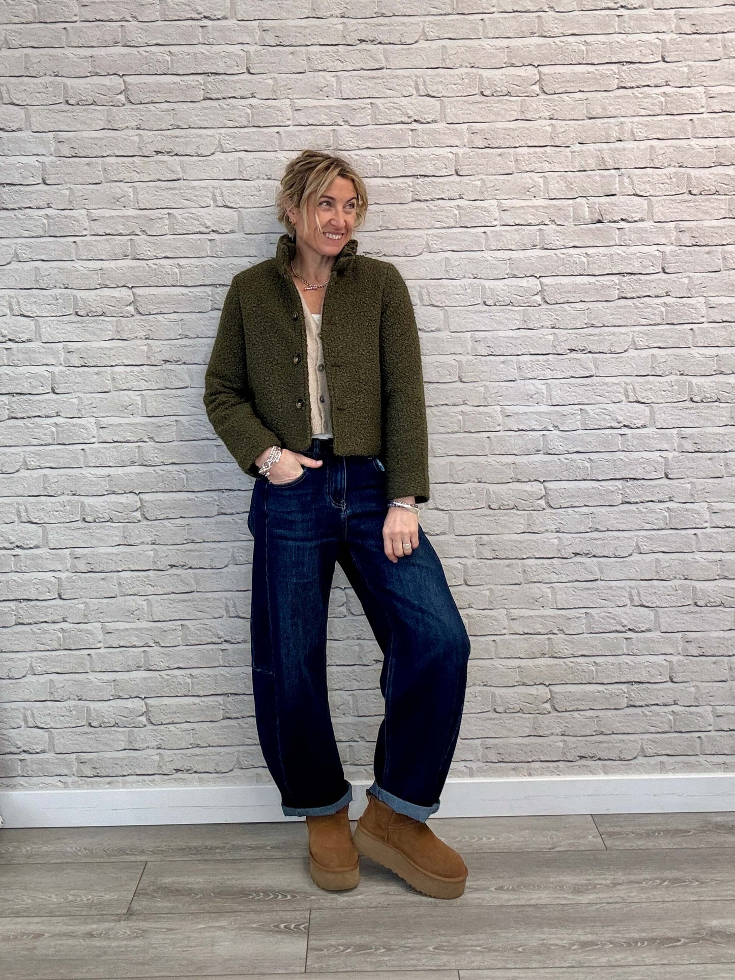 Boucle Jacket | Khaki