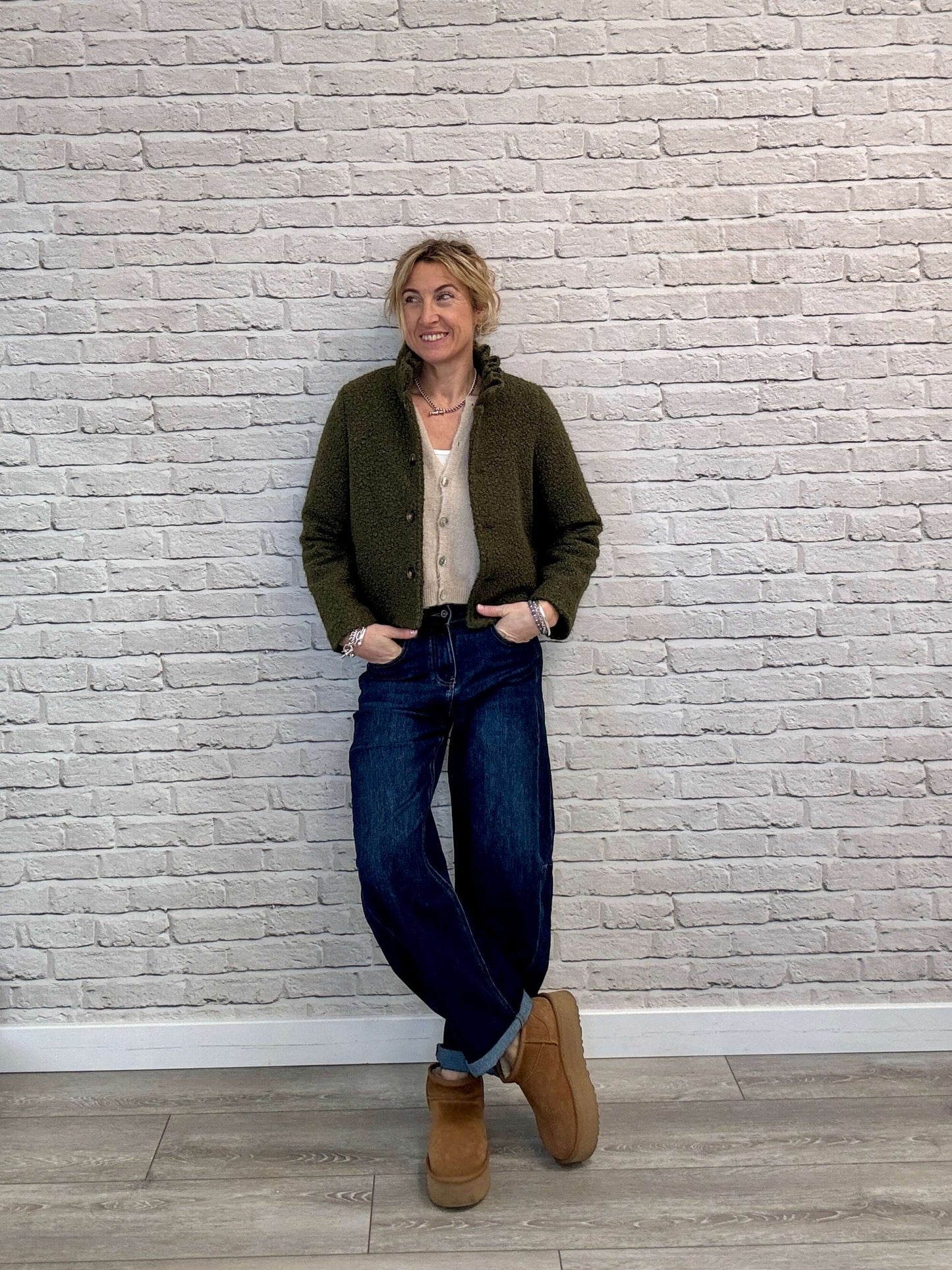 Boucle Jacket | Khaki