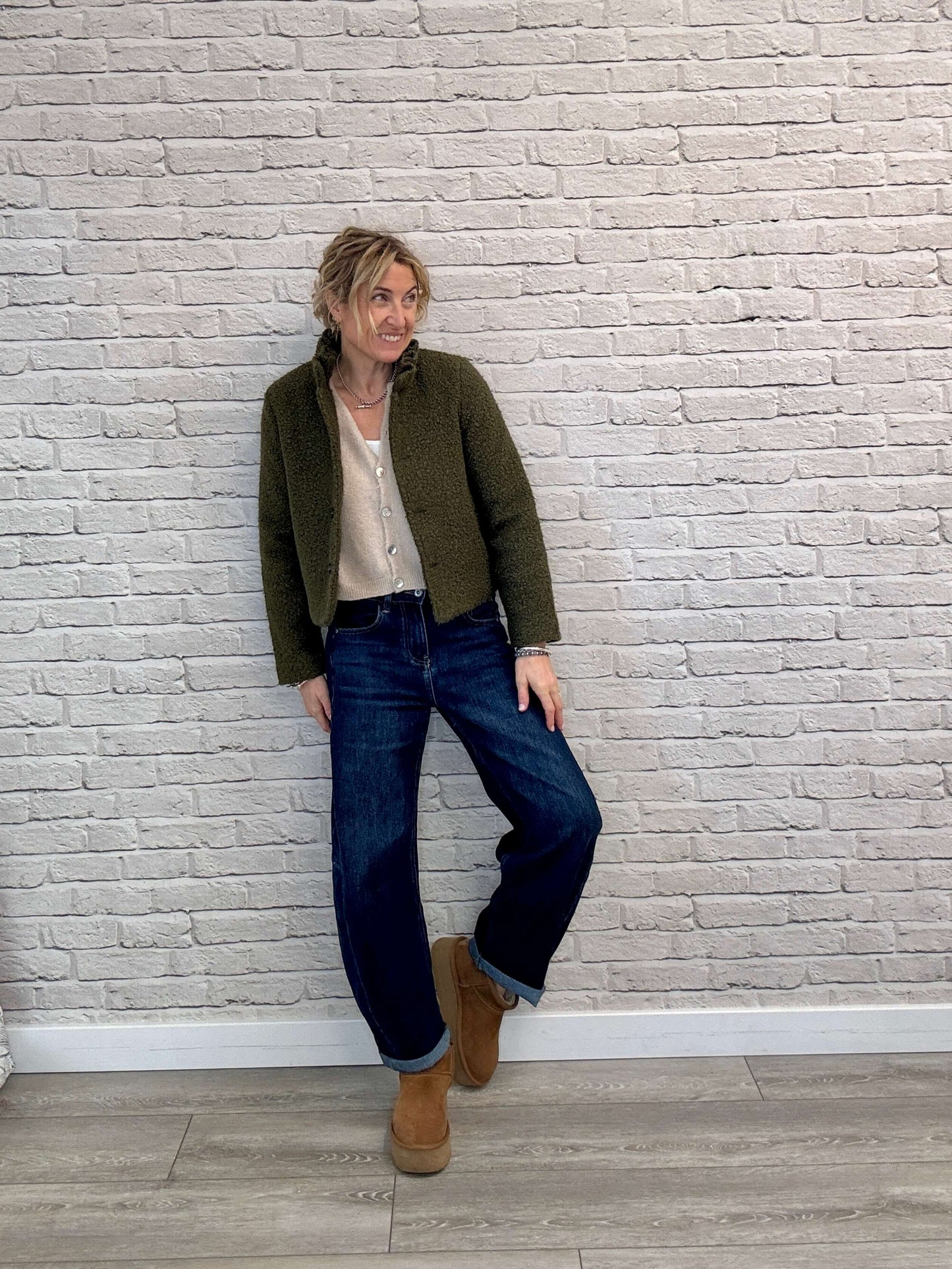 Boucle Jacket | Khaki