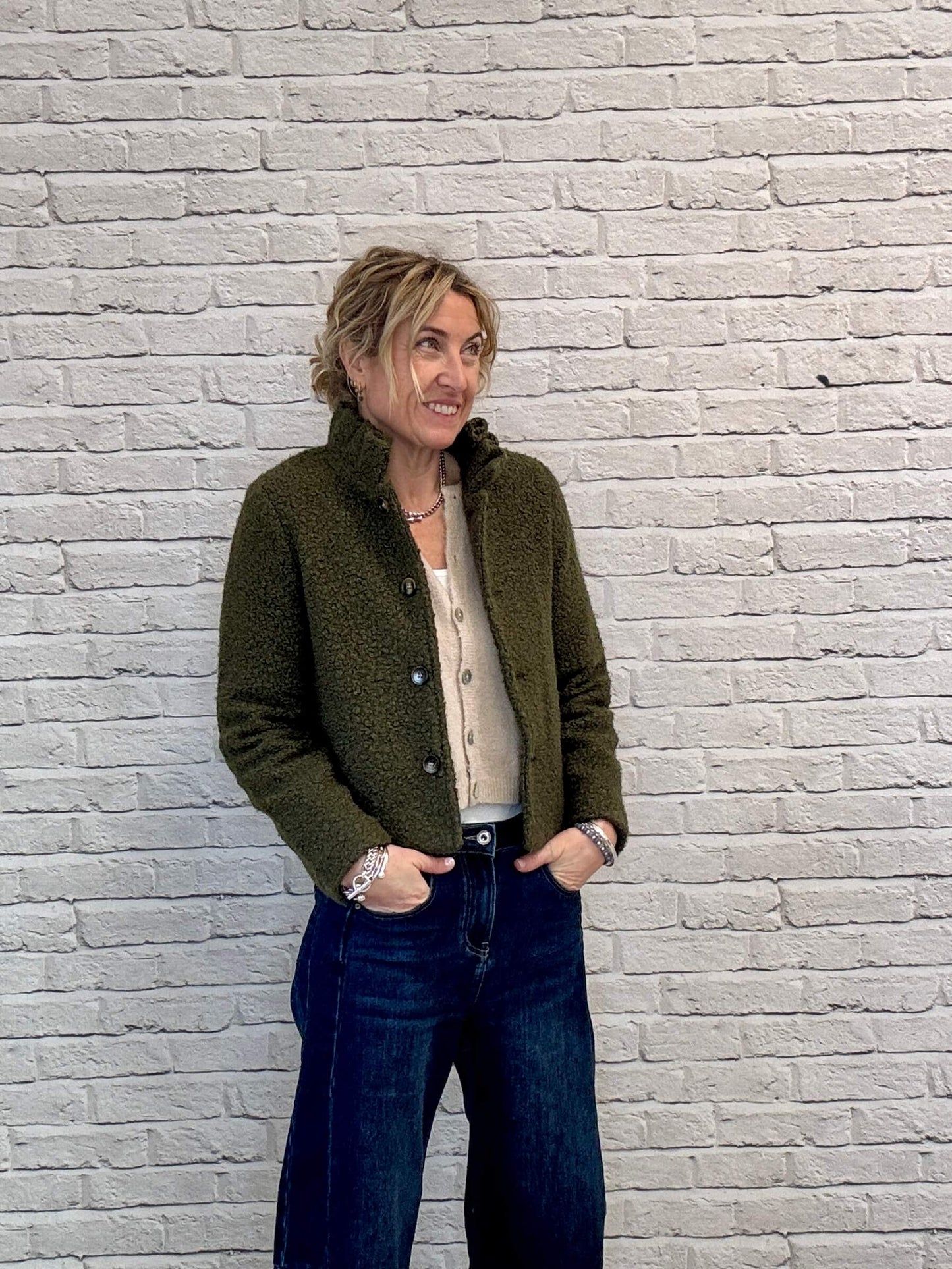 Boucle Jacket | Khaki