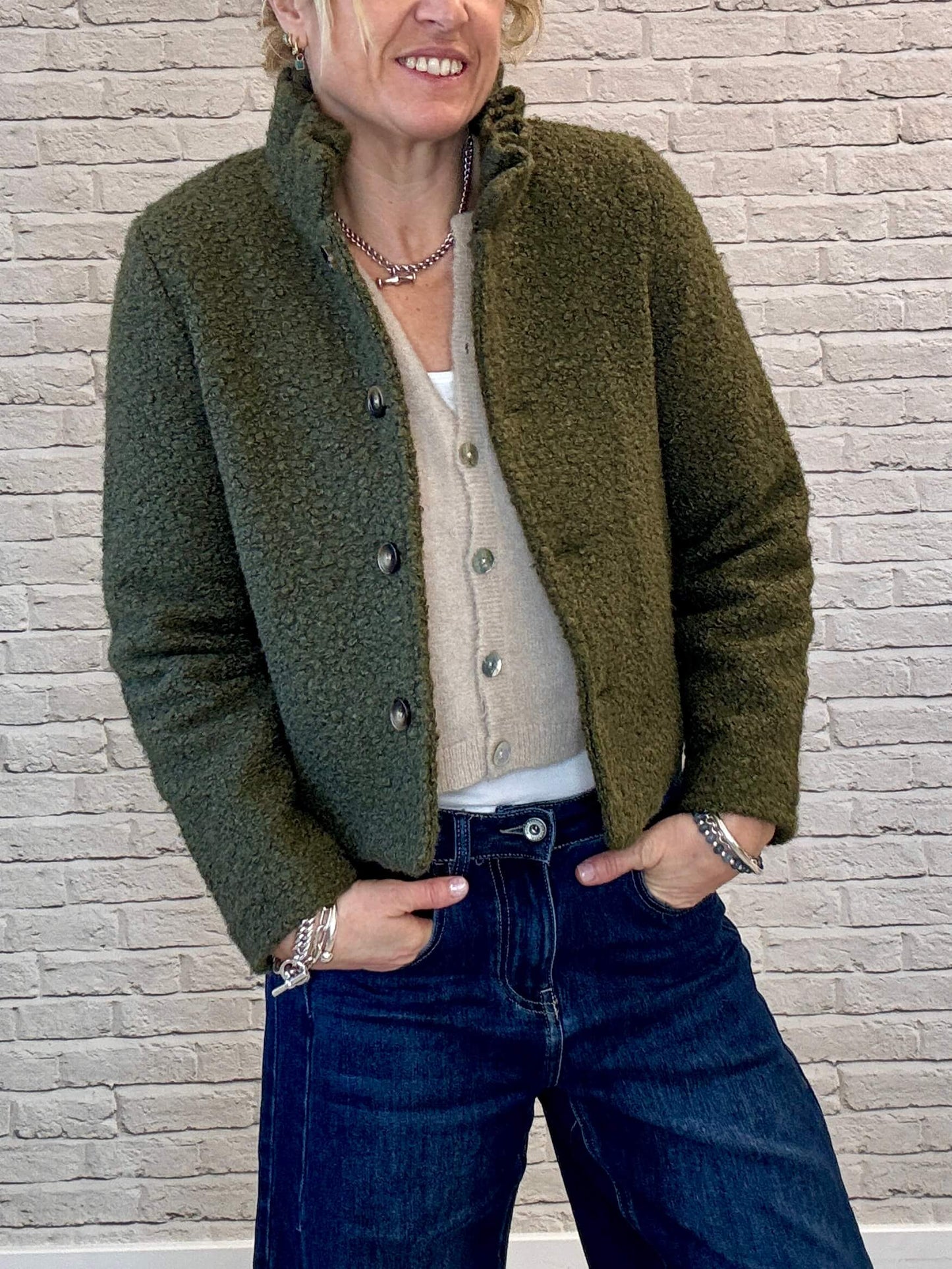 Boucle Jacket | Khaki