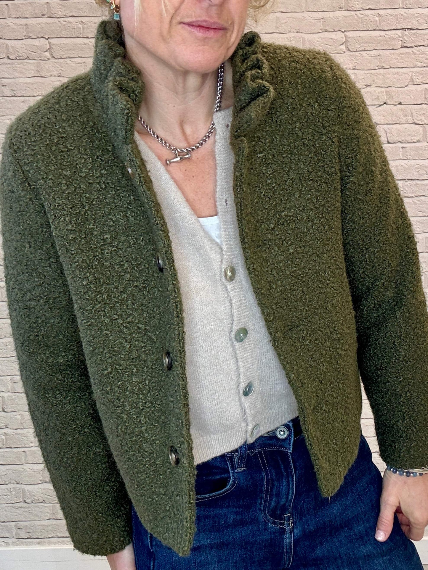 Boucle Jacket | Khaki