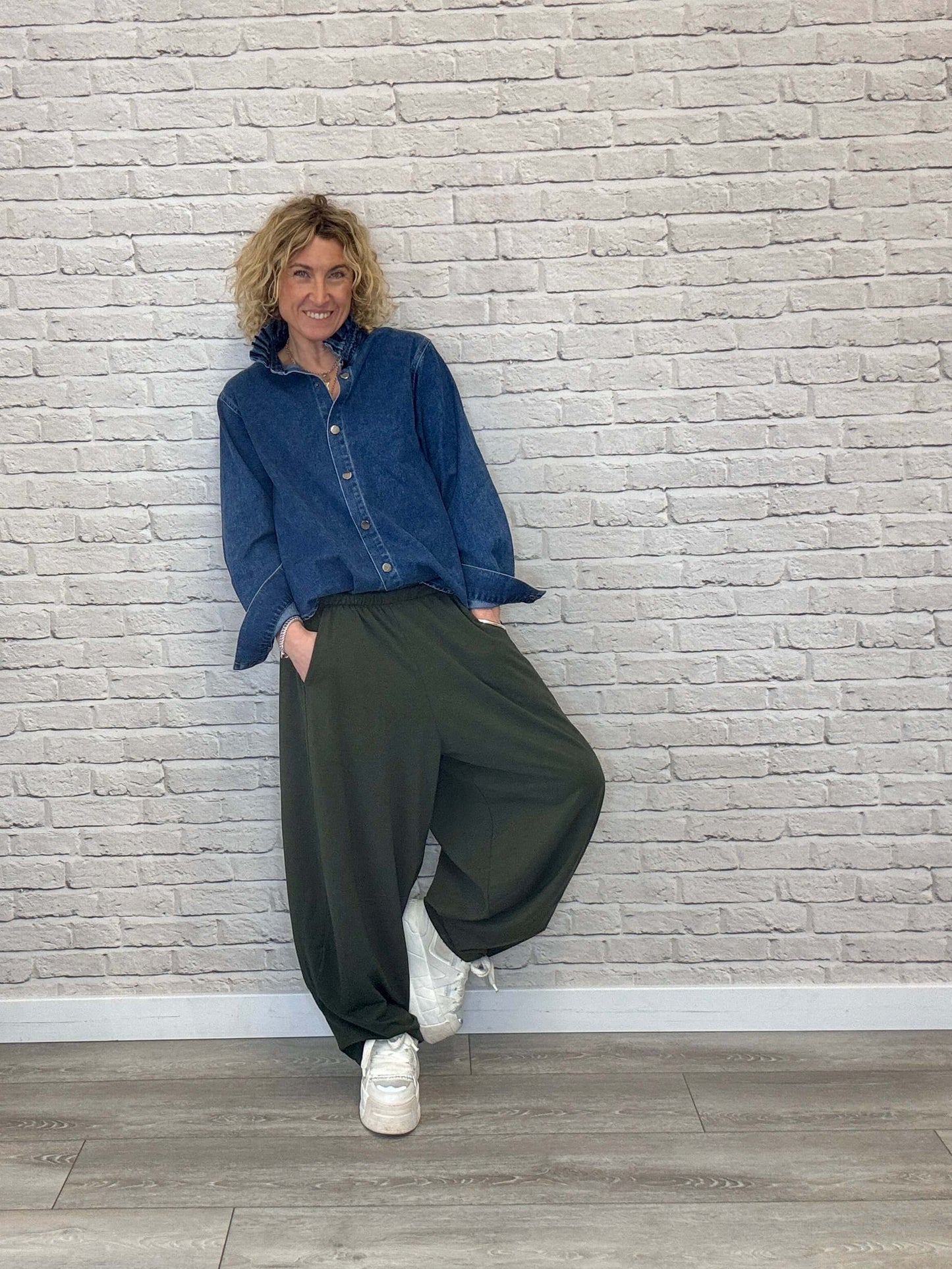 Lara Denim Ruffle-Collar Shacket