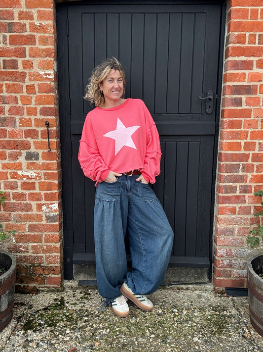 The Hoxton Sweatshirt | Coral/White