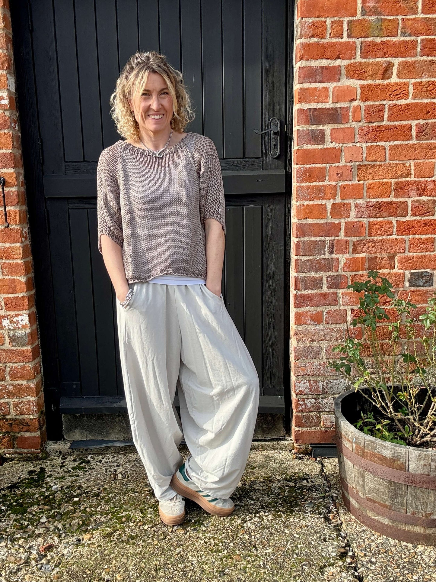 Camden Barrel Joggers | Beige (longer length)