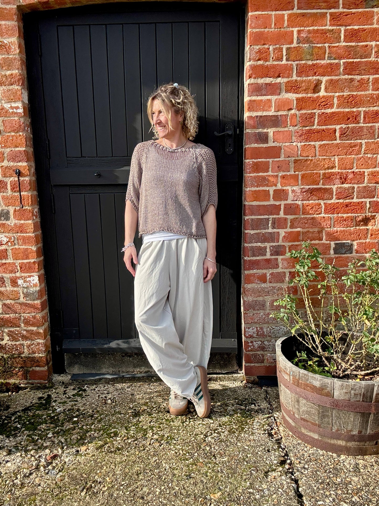Camden Barrel Joggers | Beige (longer length)