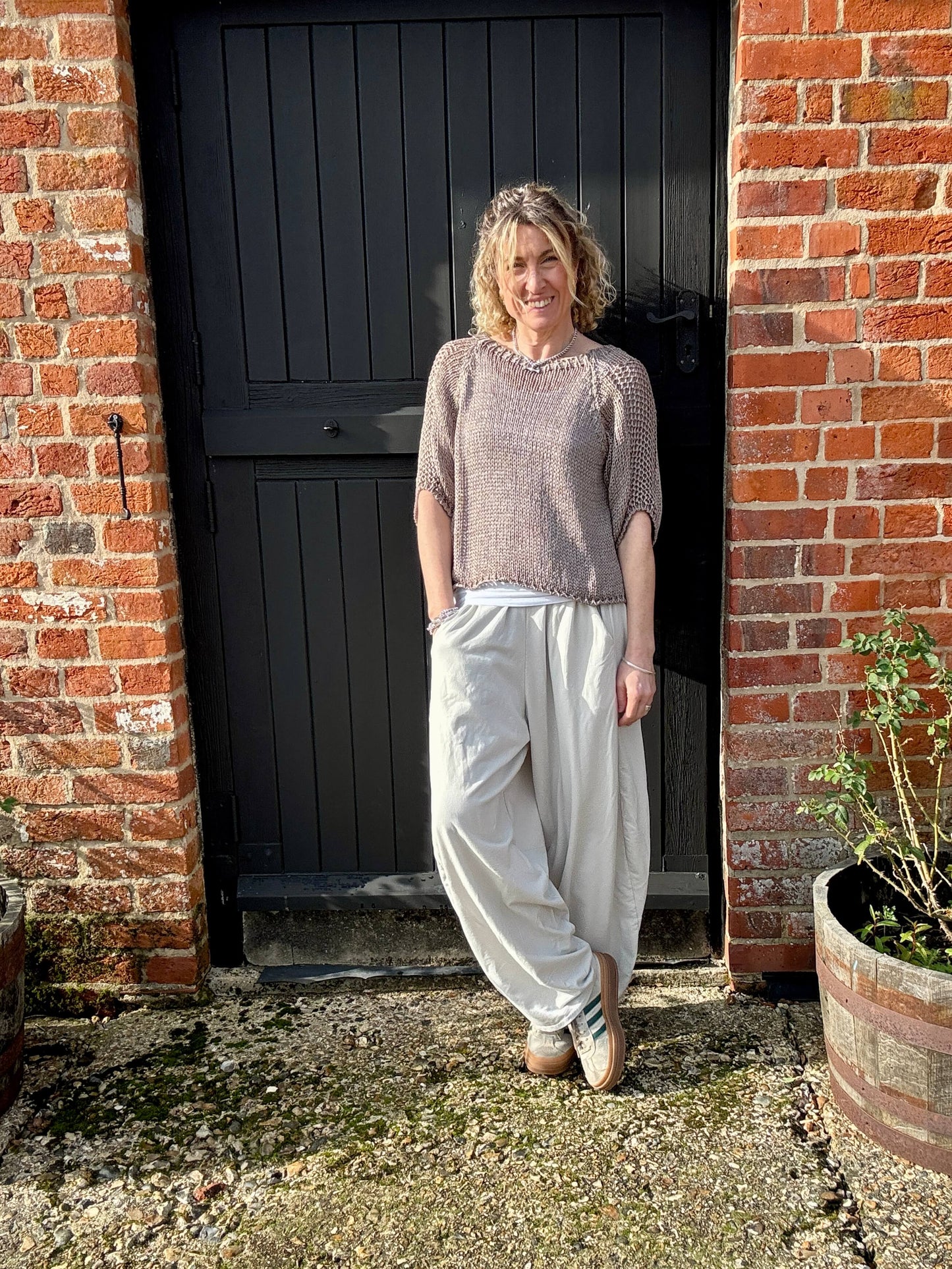 San Tropez Crochet Knit | Taupe