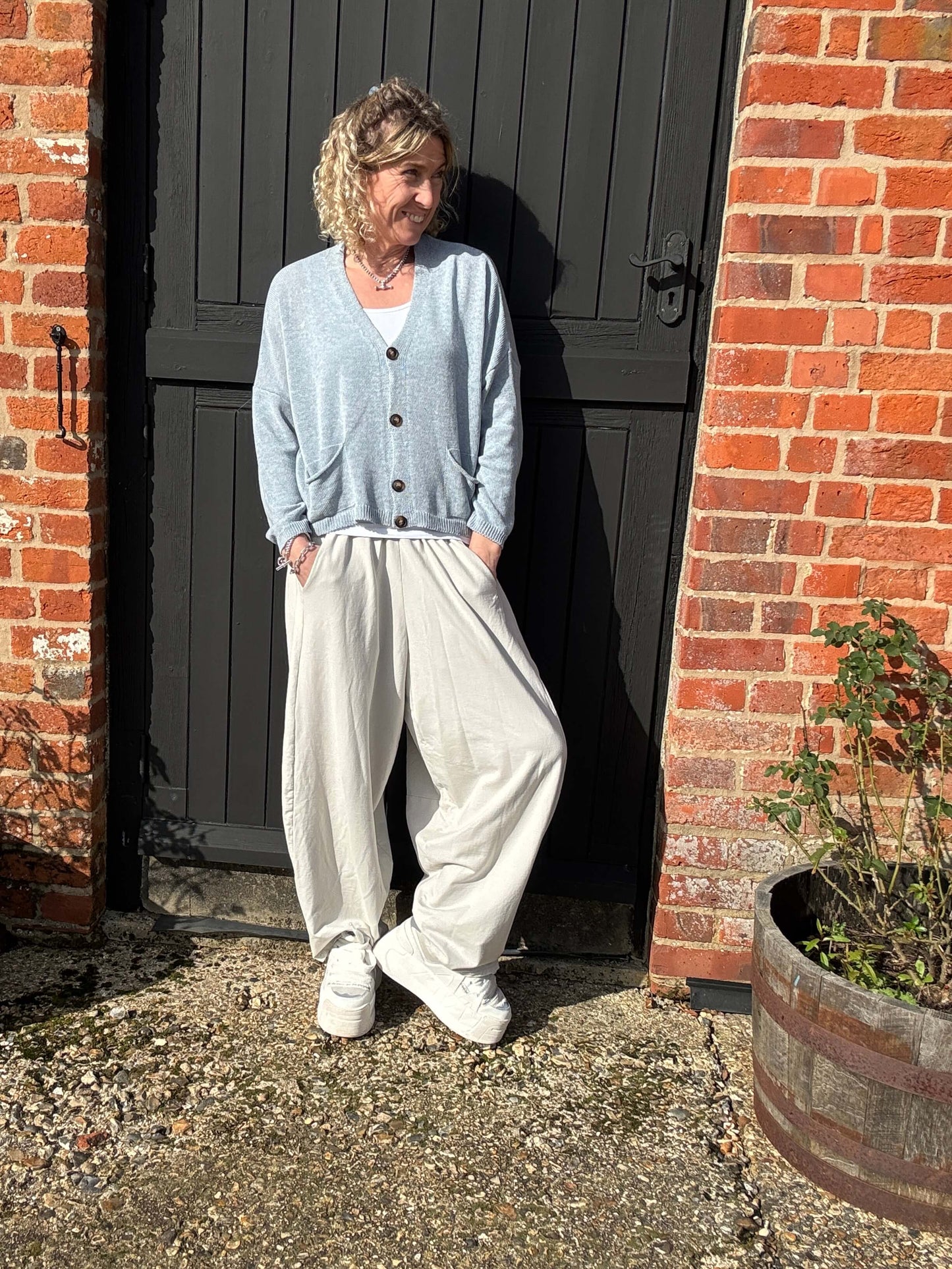 Camden Barrel Joggers | Beige (longer length)