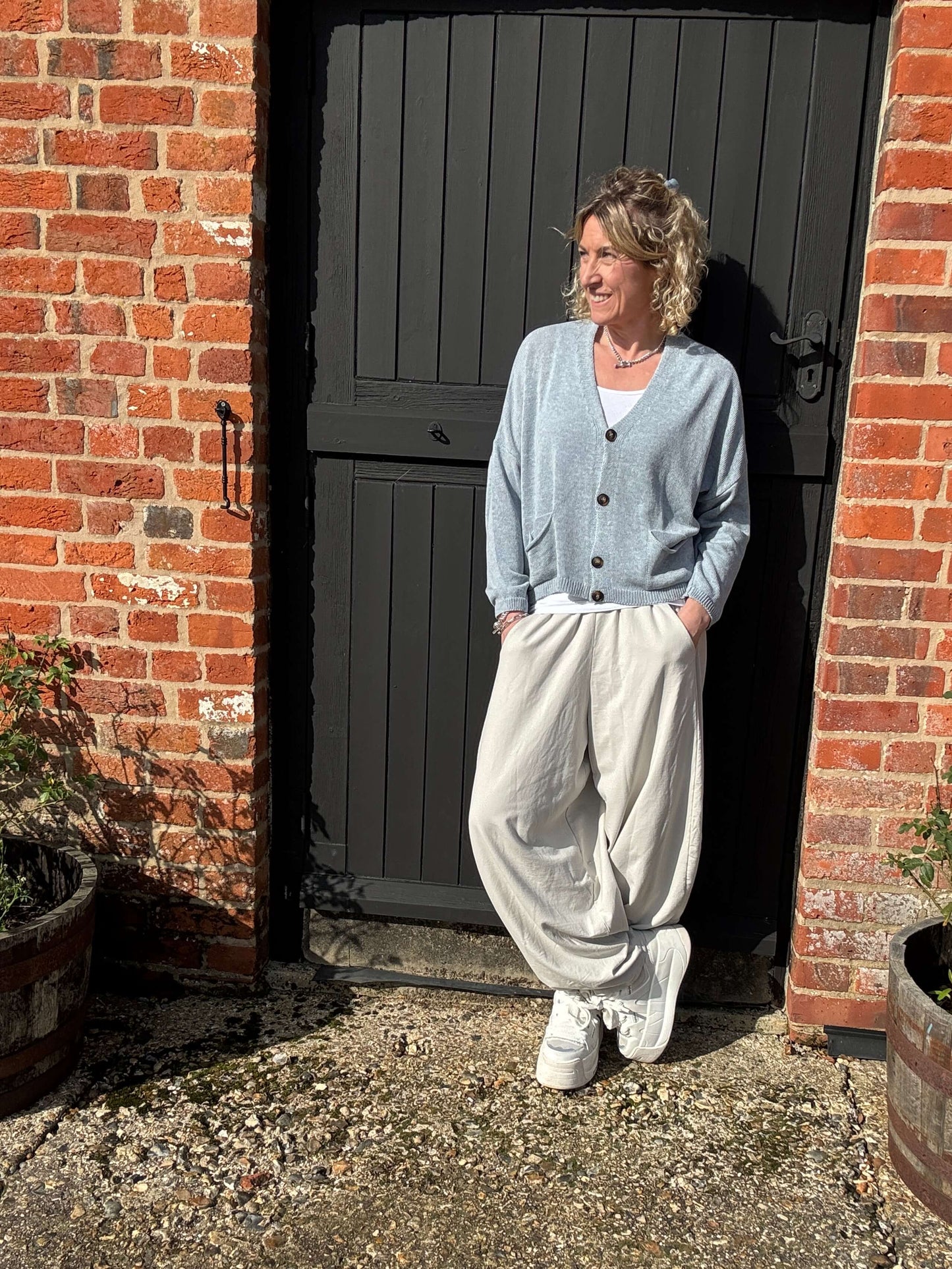 Camden Barrel Joggers | Beige (longer length)
