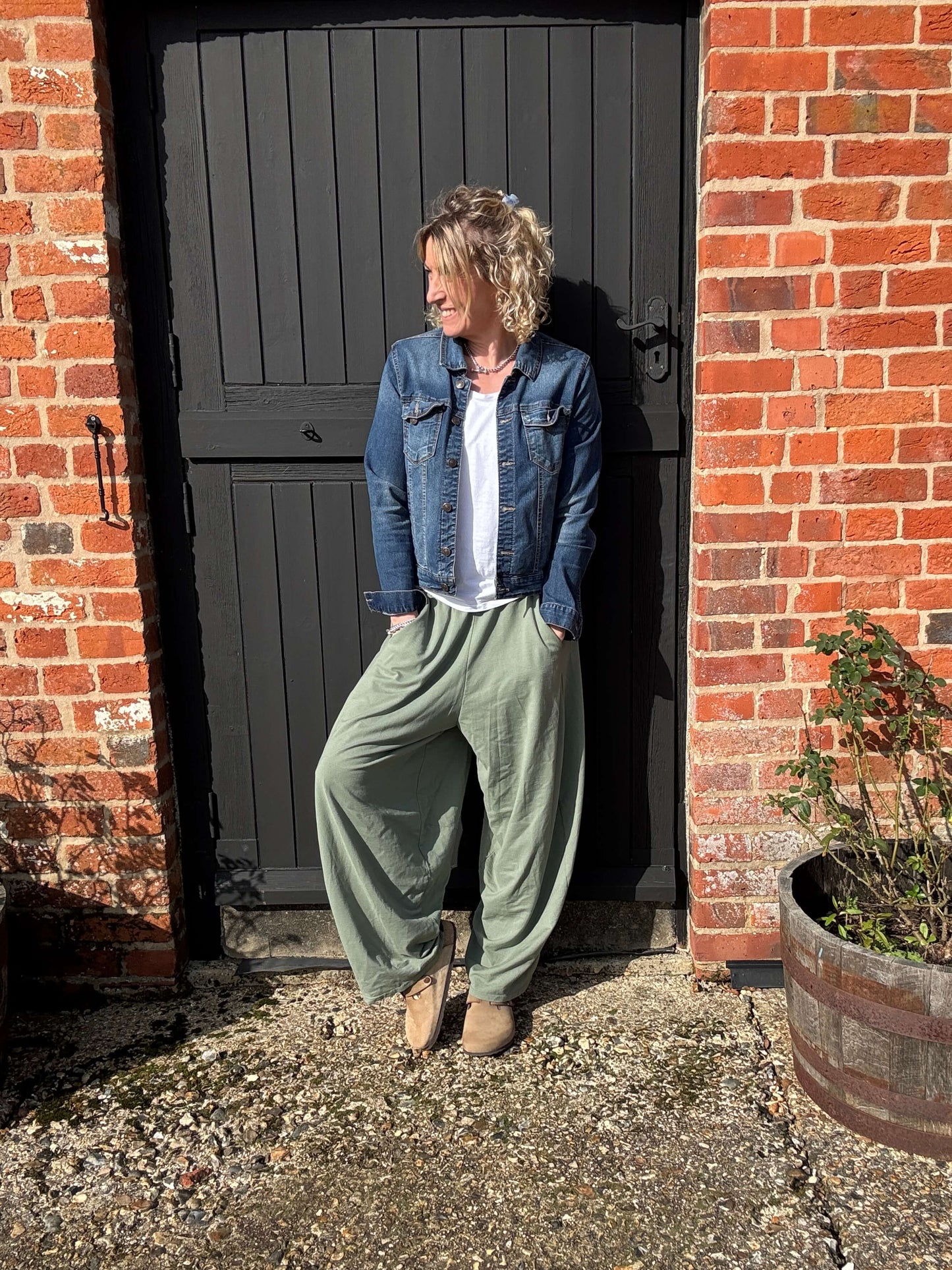 Camden Barrel Joggers | Moss (longer length)