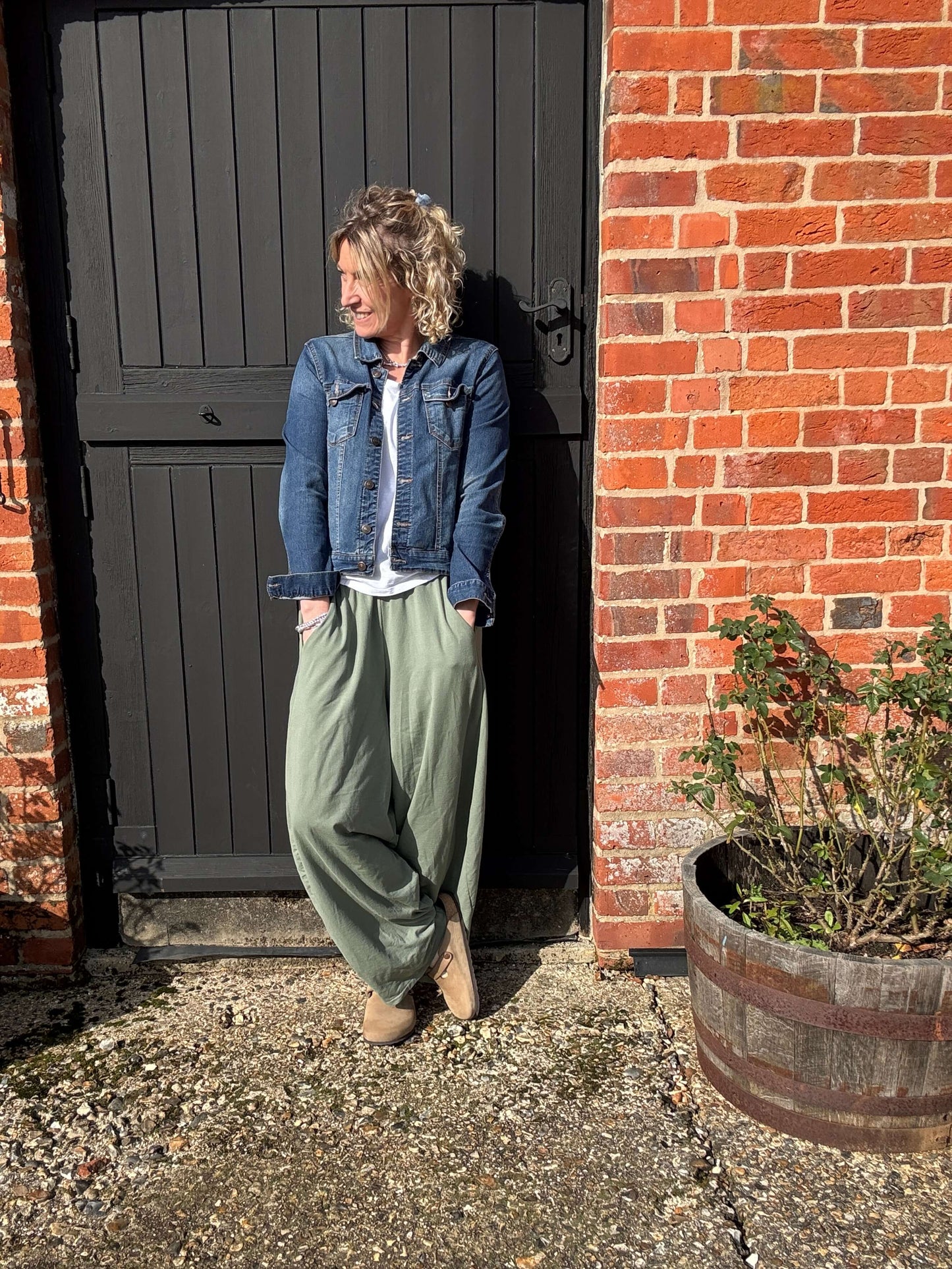 Camden Barrel Joggers | Moss (longer length)
