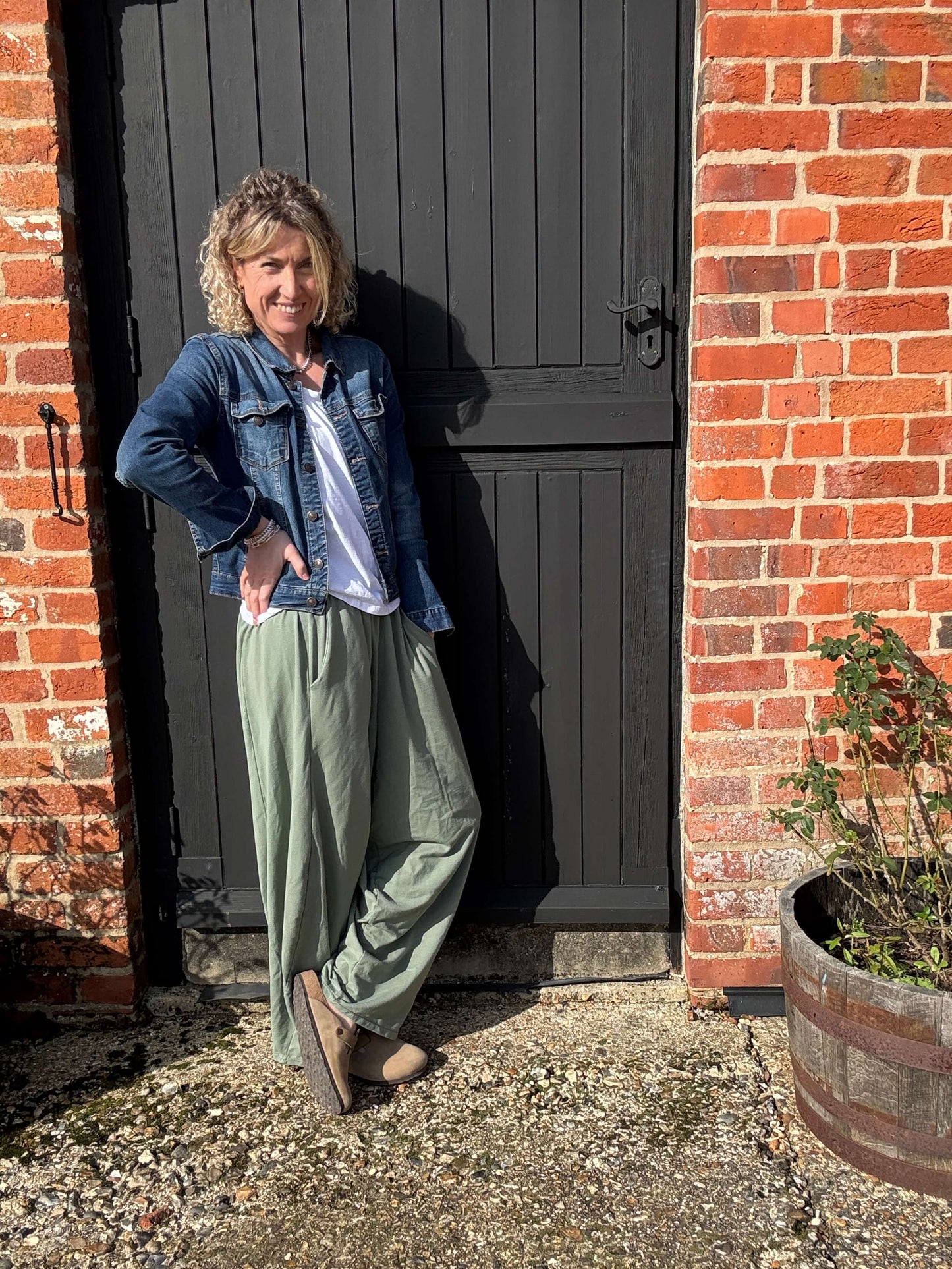 Camden Barrel Joggers | Moss (longer length)