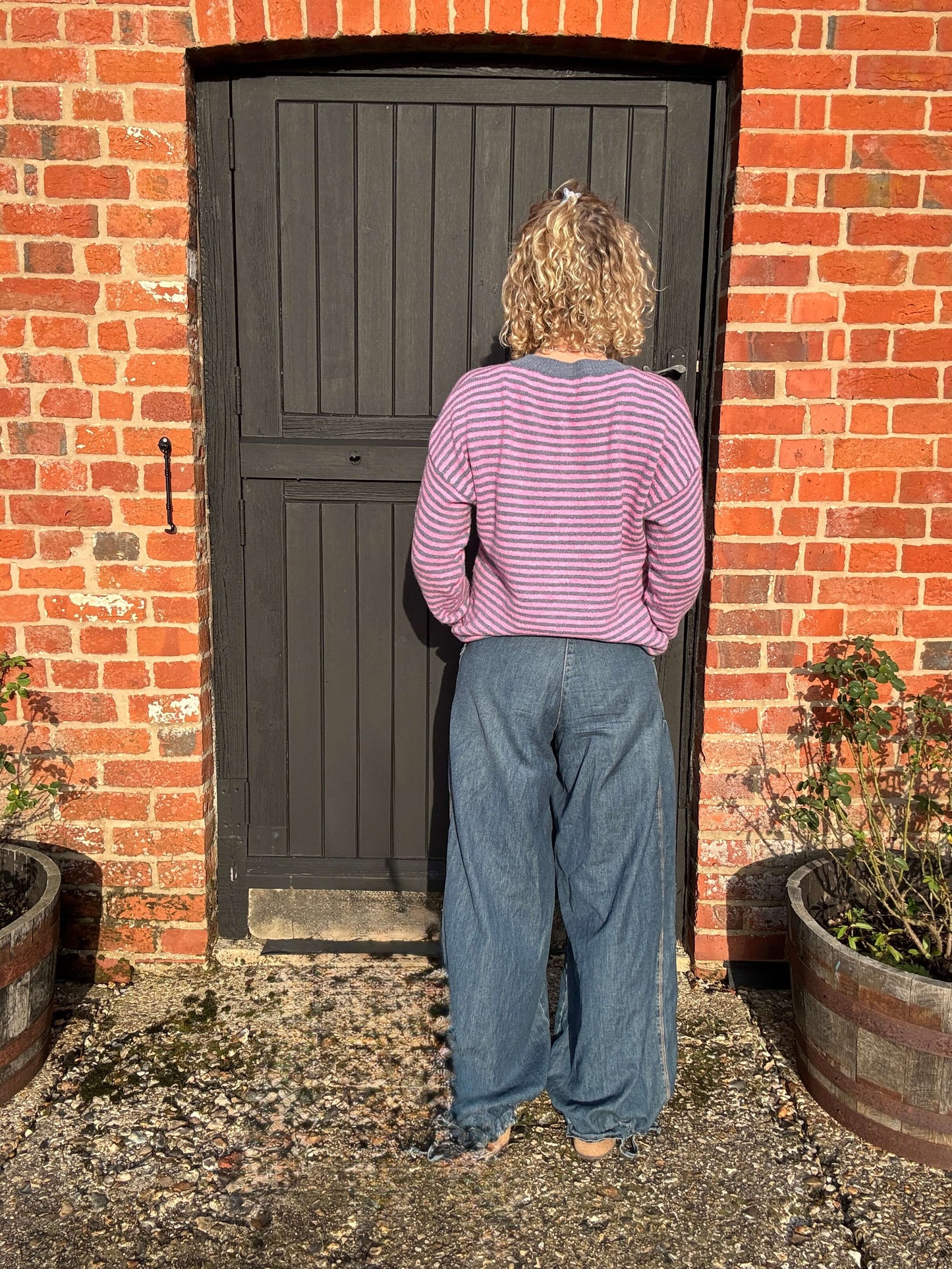 Lola Cardigan | Pink & Denim