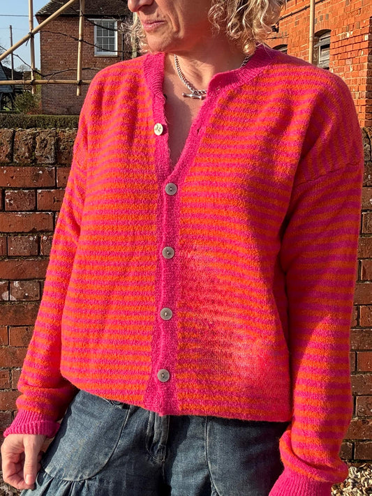 Lola Cardigan | Pink & Orange