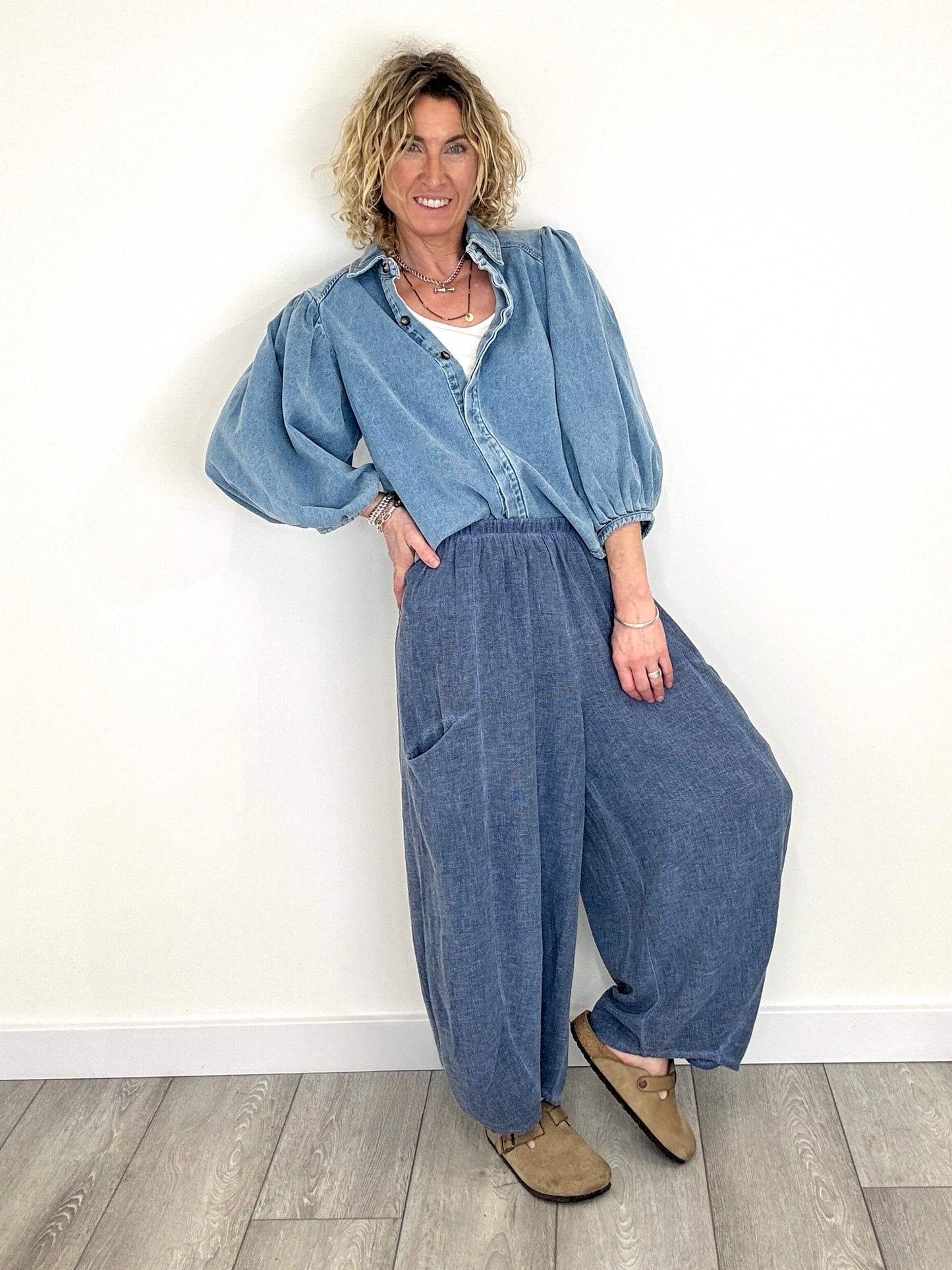 Nomad Barrel Pant | Washed Denim