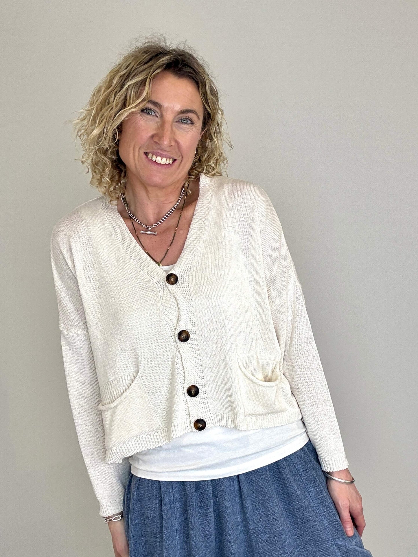 Fulton Boyfriend Cardigan | Ivory