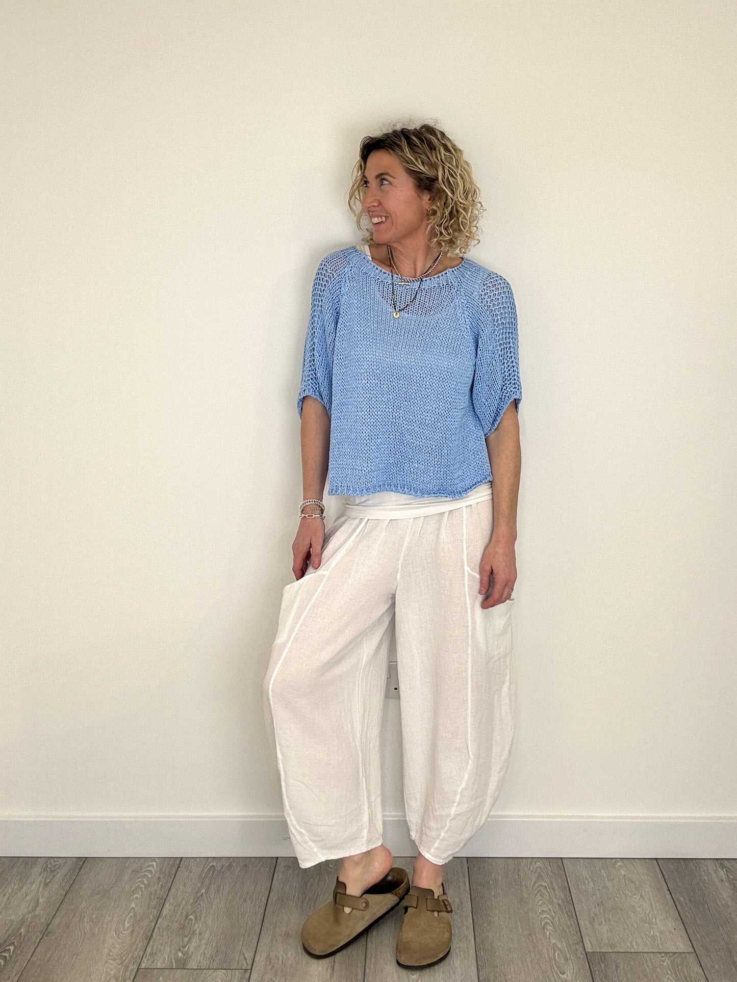 San Tropez Crochet Knit | Sky