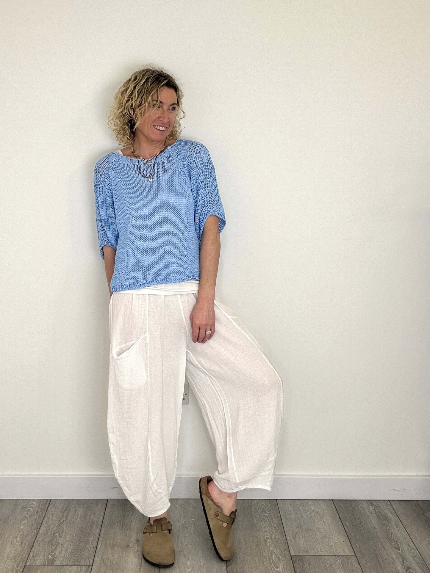 Nomad Barrel Pant | White
