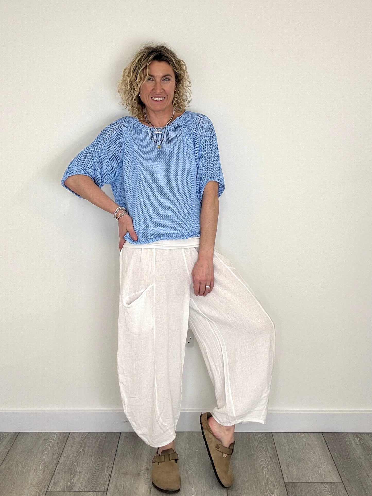Nomad Barrel Pant | White