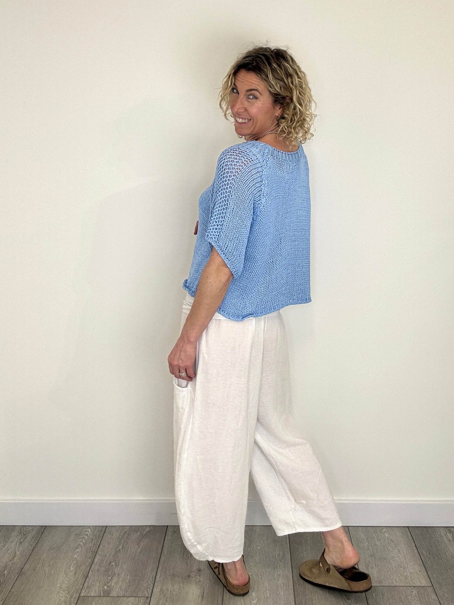 San Tropez Crochet Knit | Sky