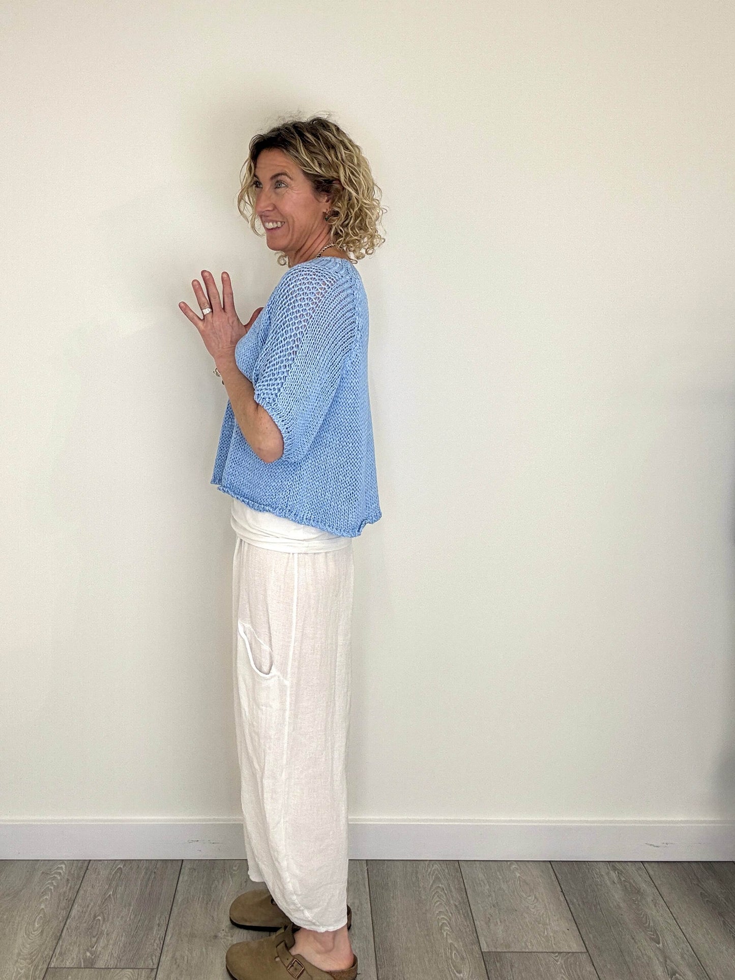 San Tropez Crochet Knit | Sky