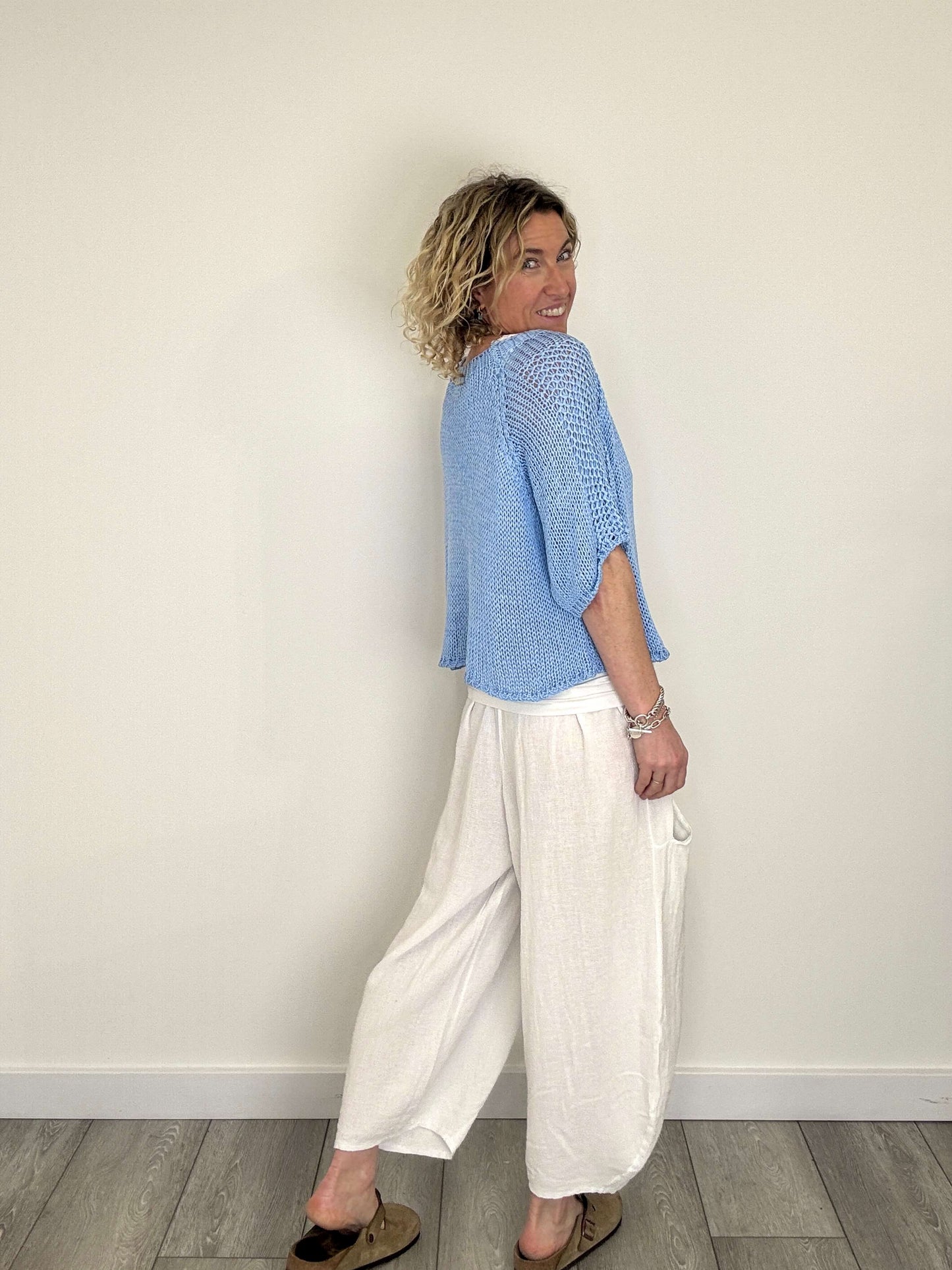 San Tropez Crochet Knit | Sky