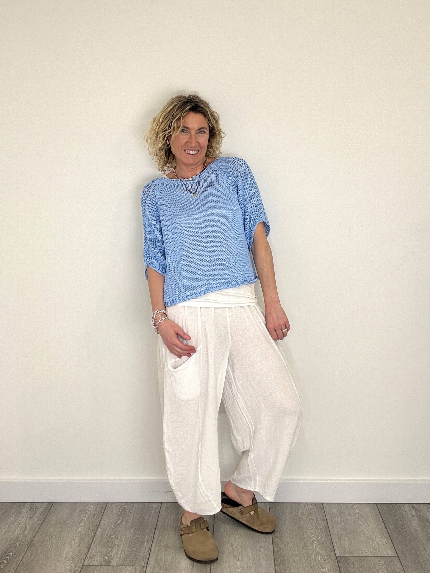 Nomad Barrel Pant | White