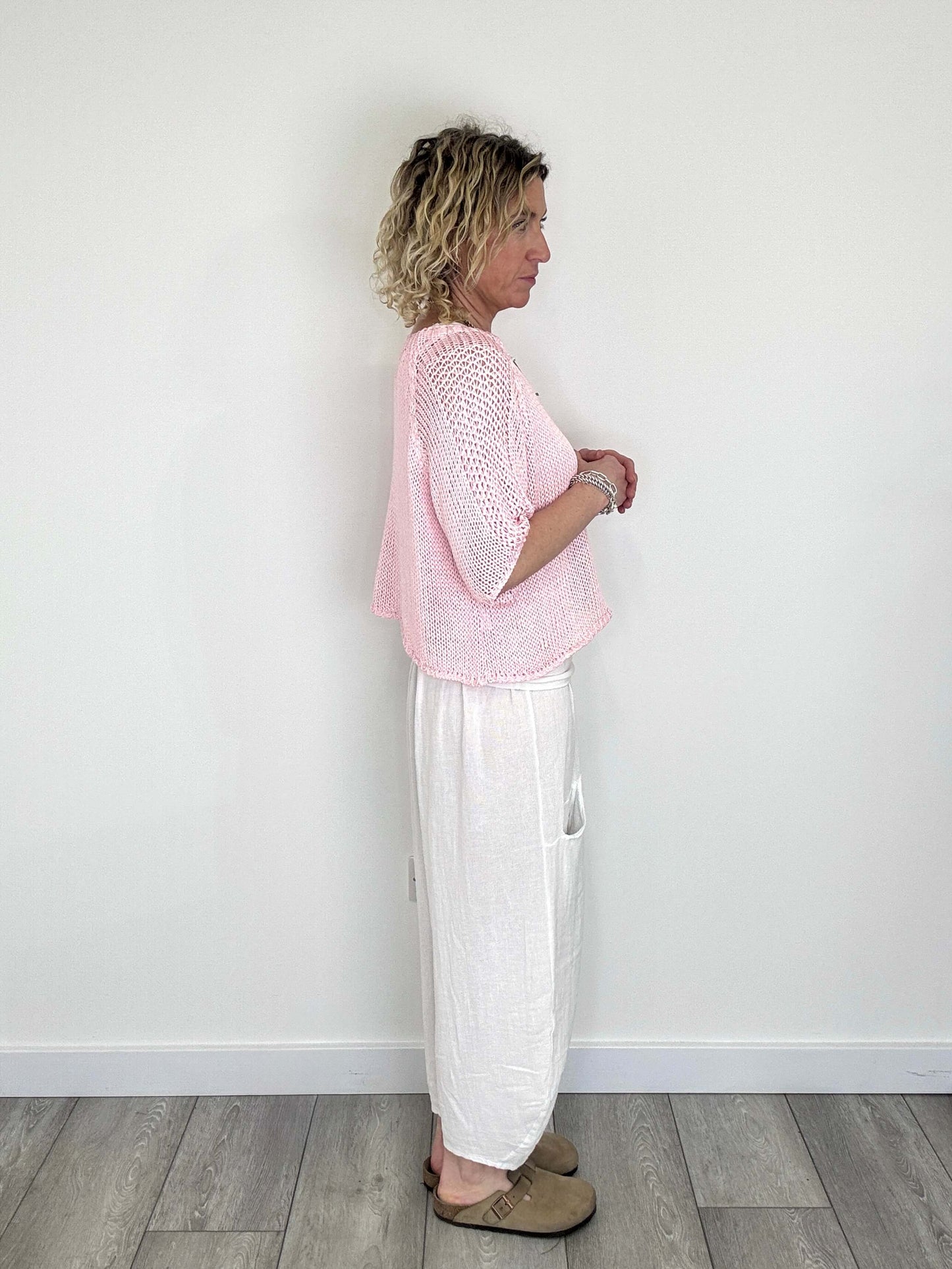San Tropez Crochet Knit | Baby Pink