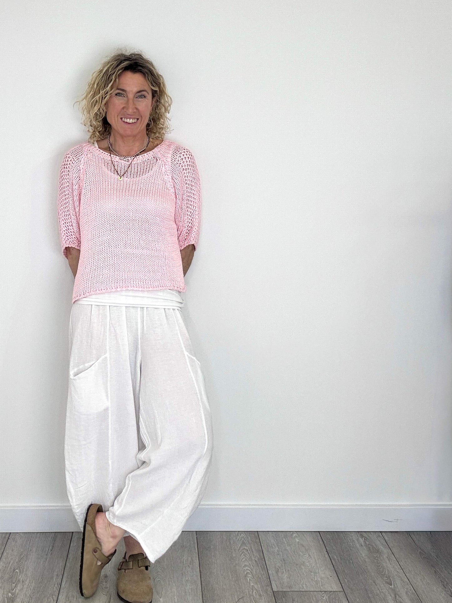San Tropez Crochet Knit | Baby Pink