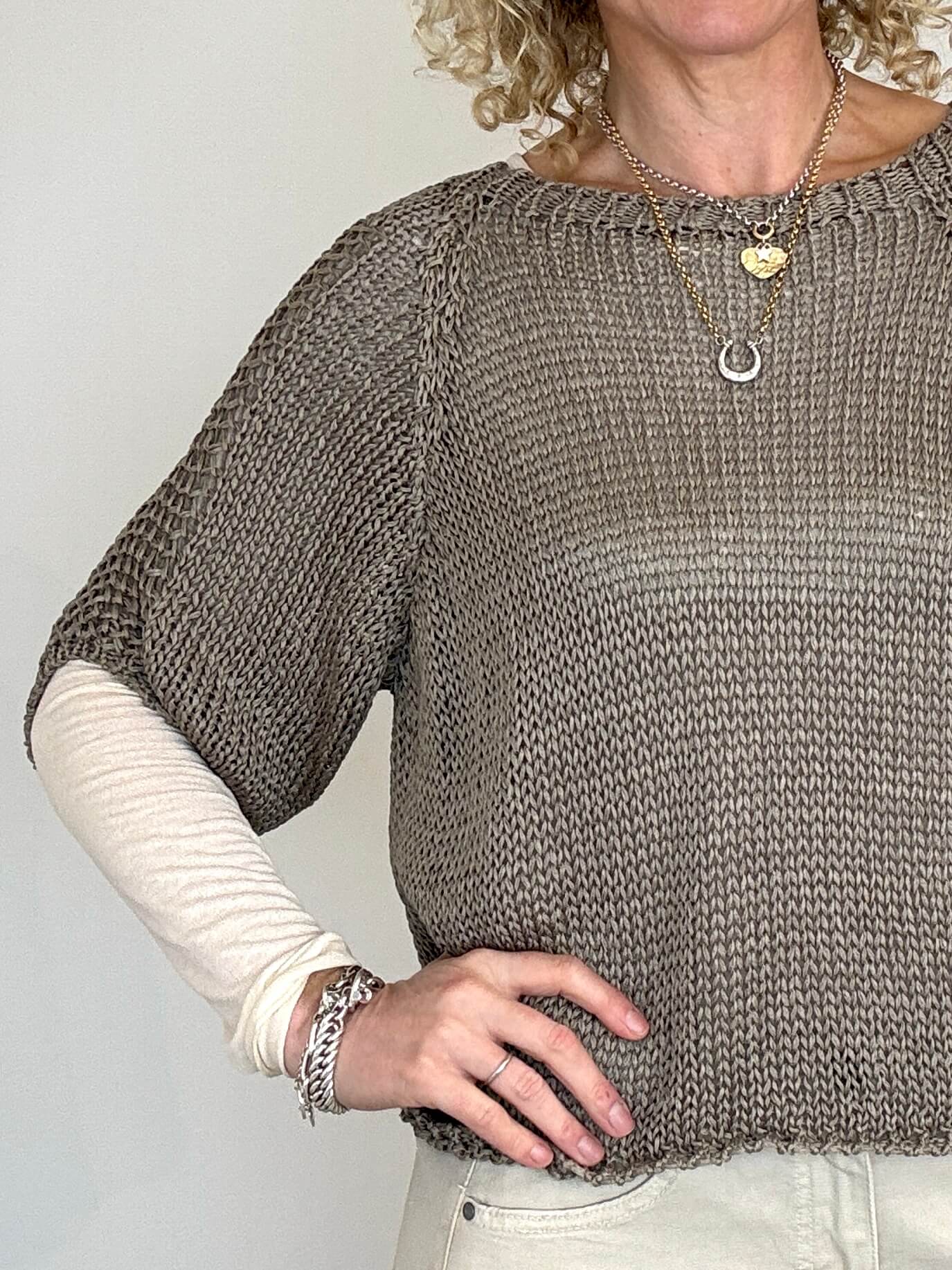 San Tropez Crochet Knit | Taupe