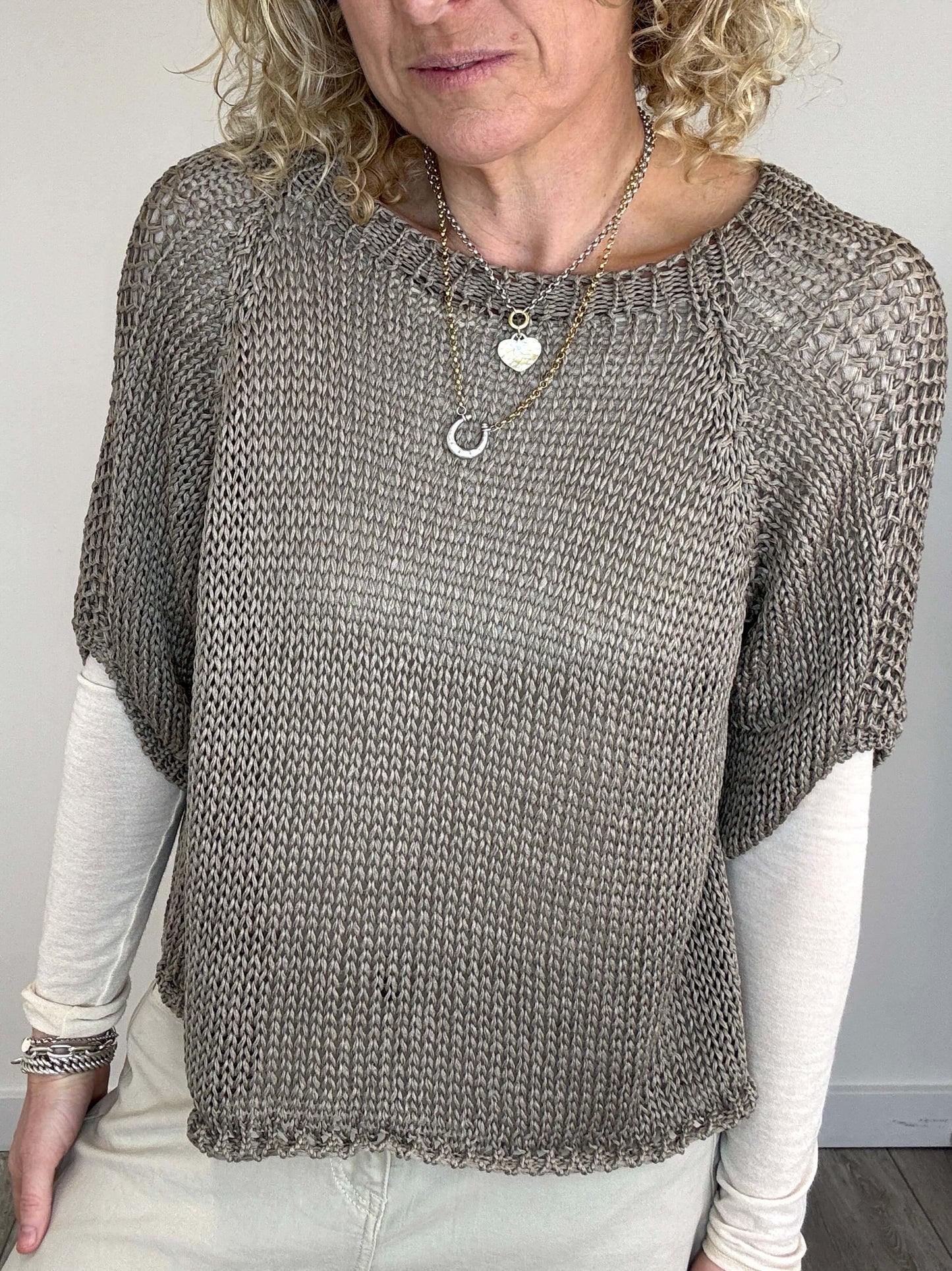 San Tropez Crochet Knit | Taupe