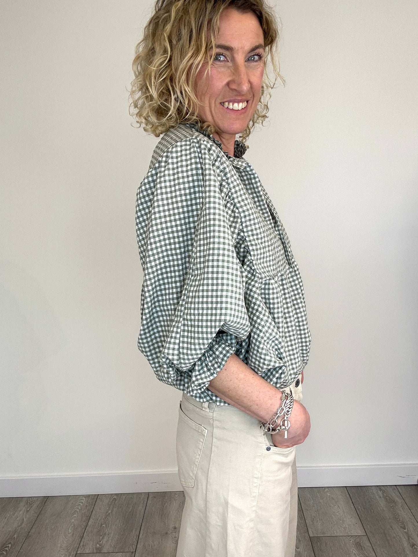 Honey Blouse | Sage Gingham