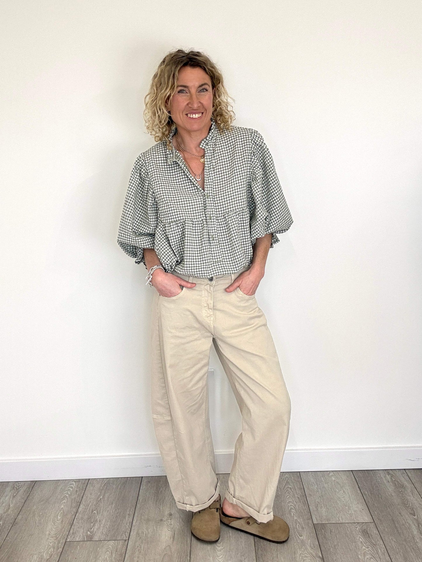 Honey Blouse | Sage Gingham