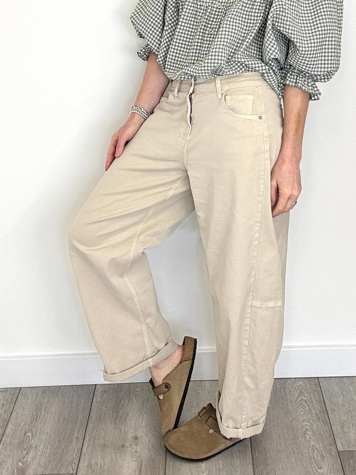 Spring Carnaby Barrel Jeans |  Almond Milk (NEW)